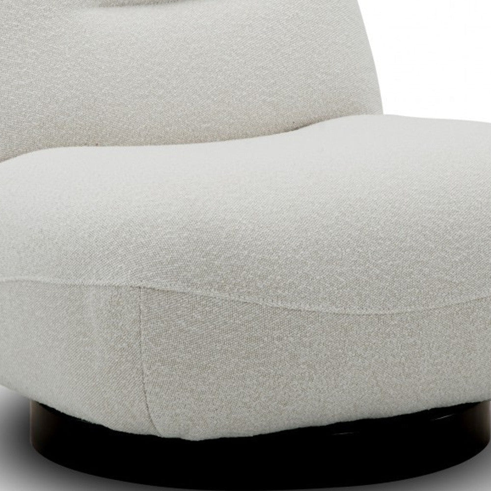 33" White Swivel Lounge Chair