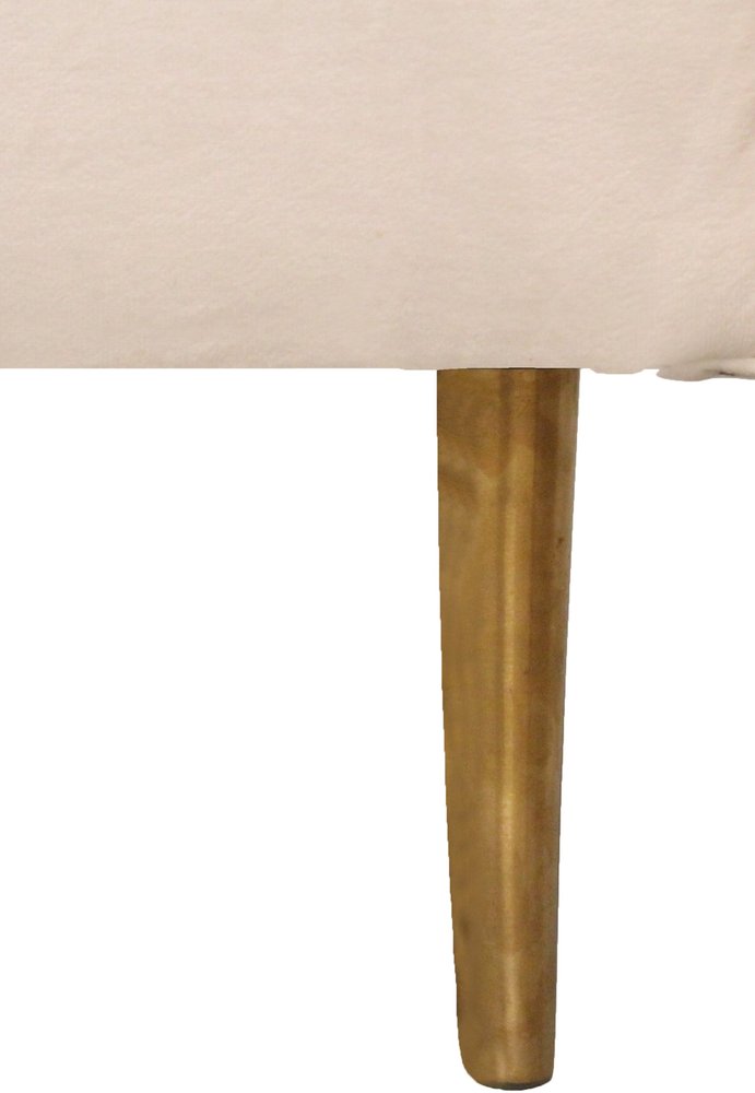 37" Ivory Velvet and Gold Tuxedo Club Chair