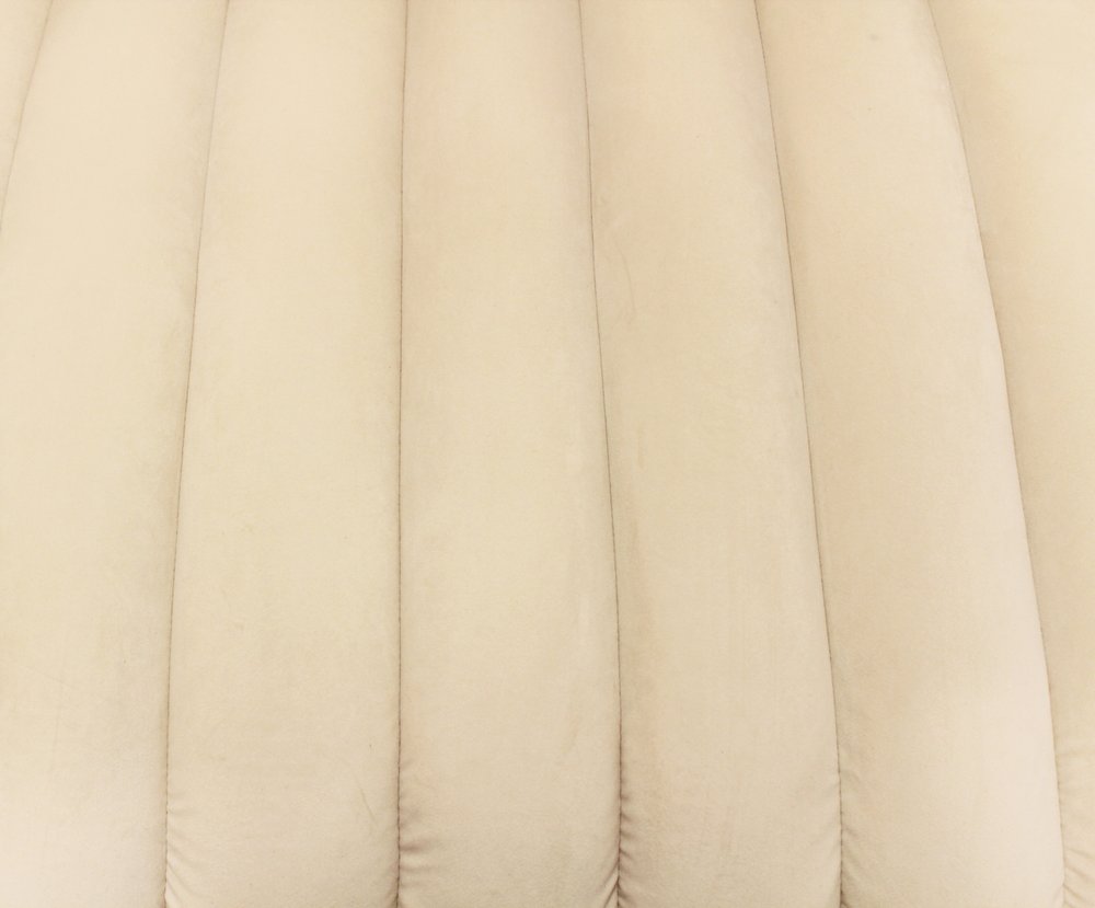 37" Ivory Velvet and Gold Tuxedo Club Chair