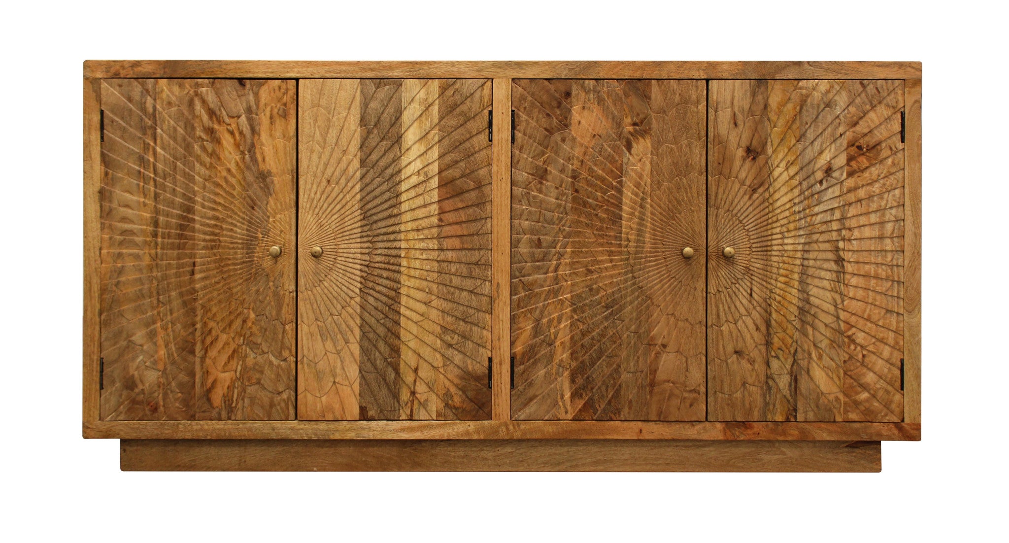 72" Brown Mango Wood Sunburst Sideboard