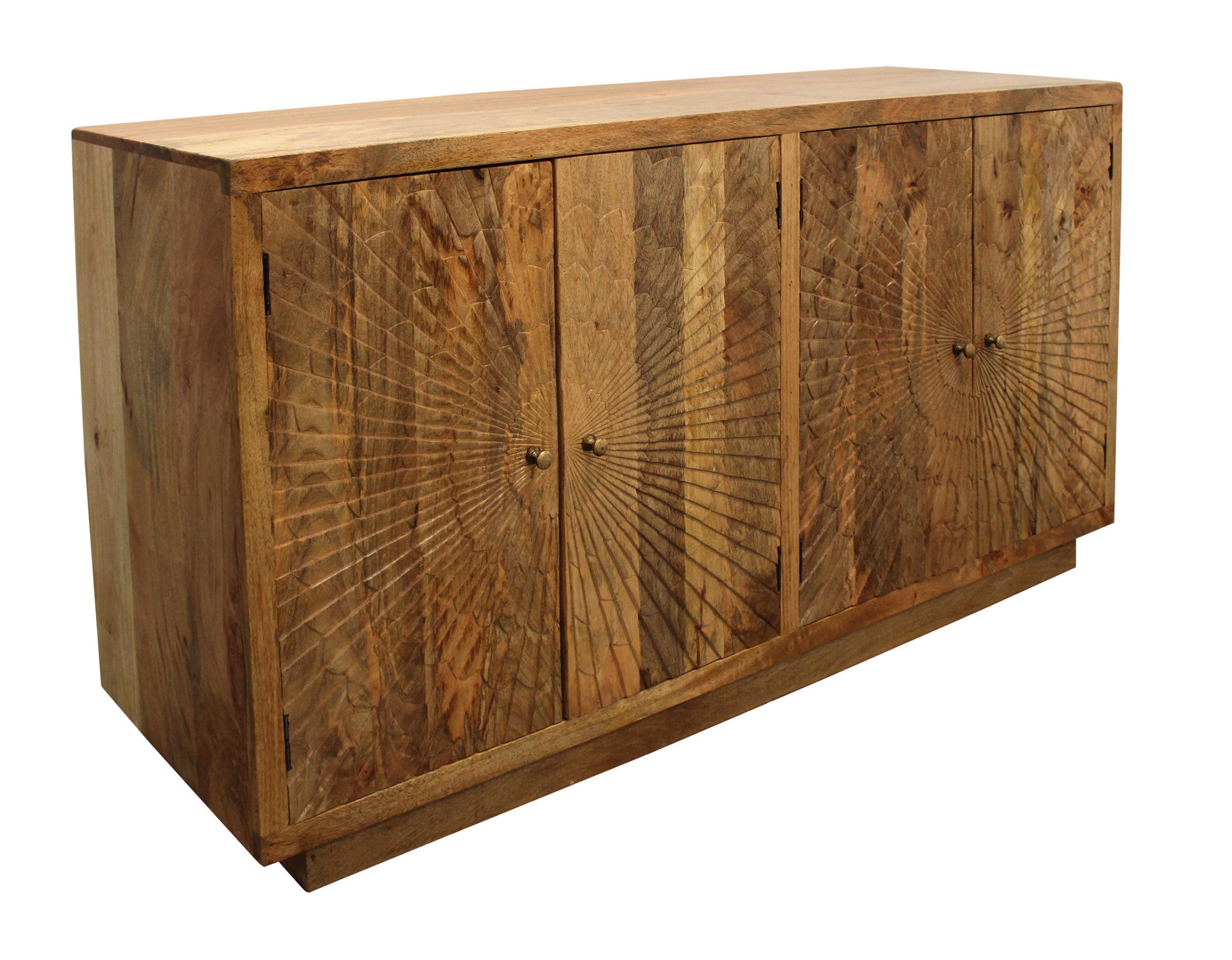 72" Brown Mango Wood Sunburst Sideboard