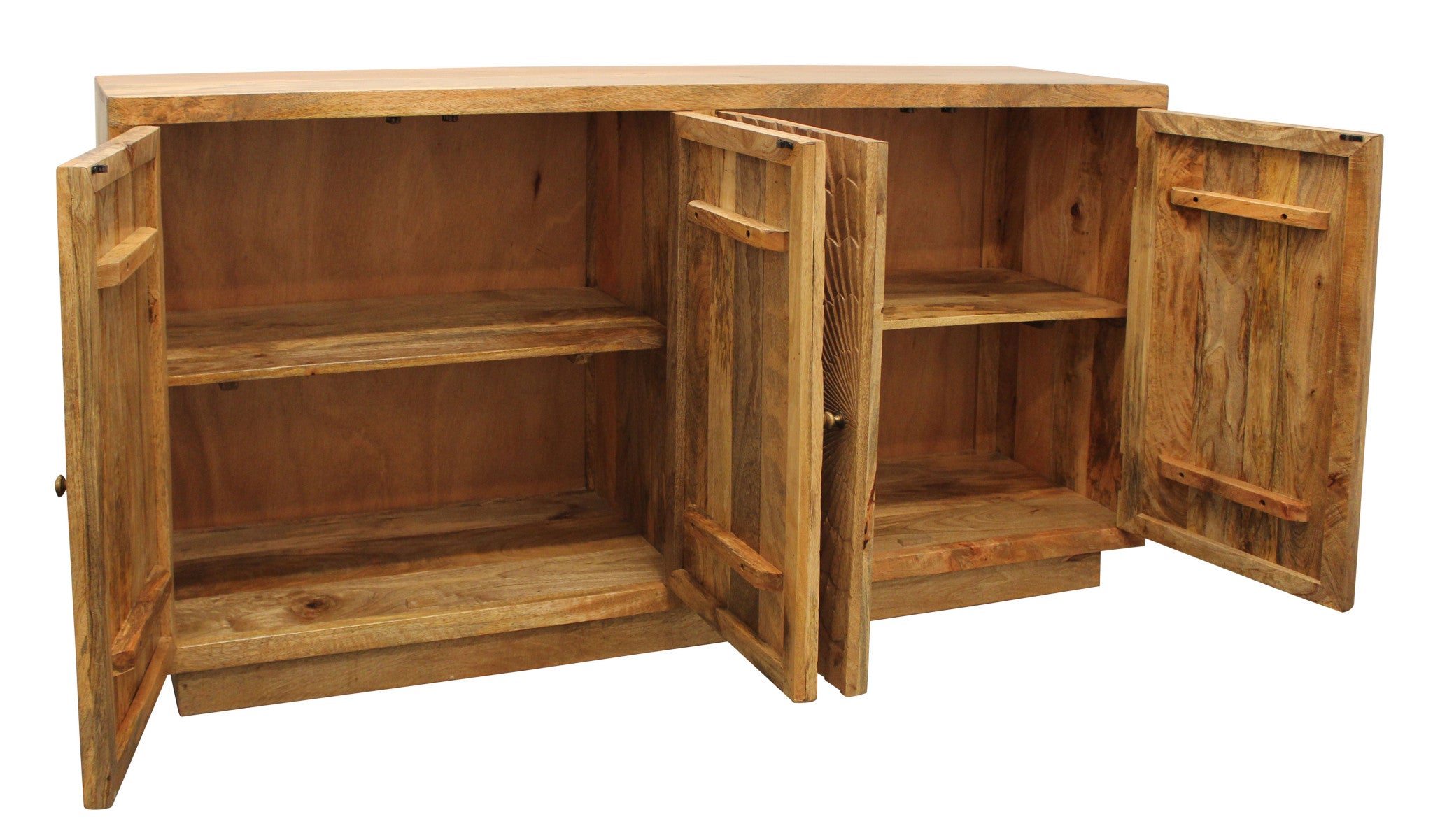 72" Brown Mango Wood Sunburst Sideboard