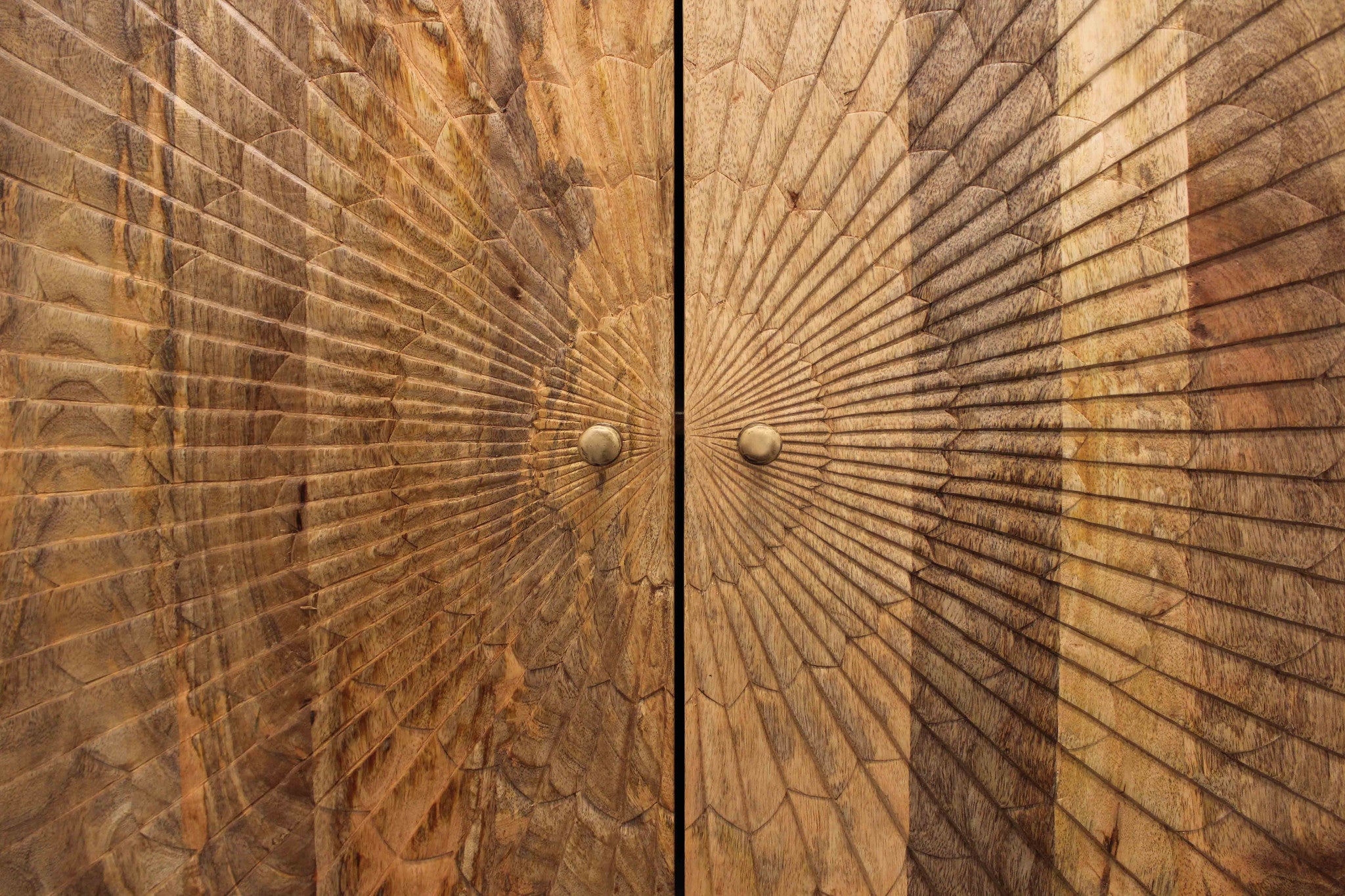 72" Brown Mango Wood Sunburst Sideboard