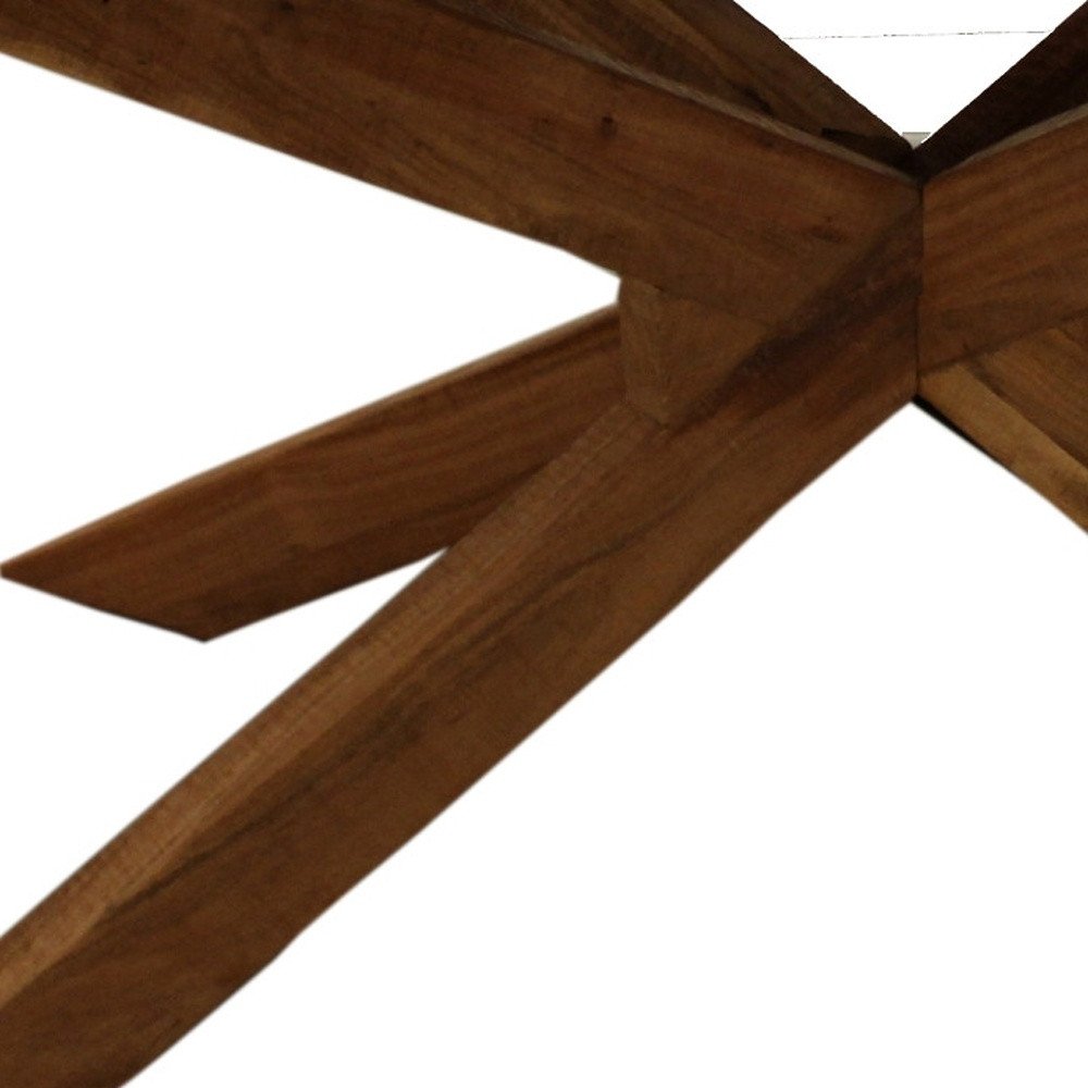 79" Natural Wood Cross Leg Dining Table