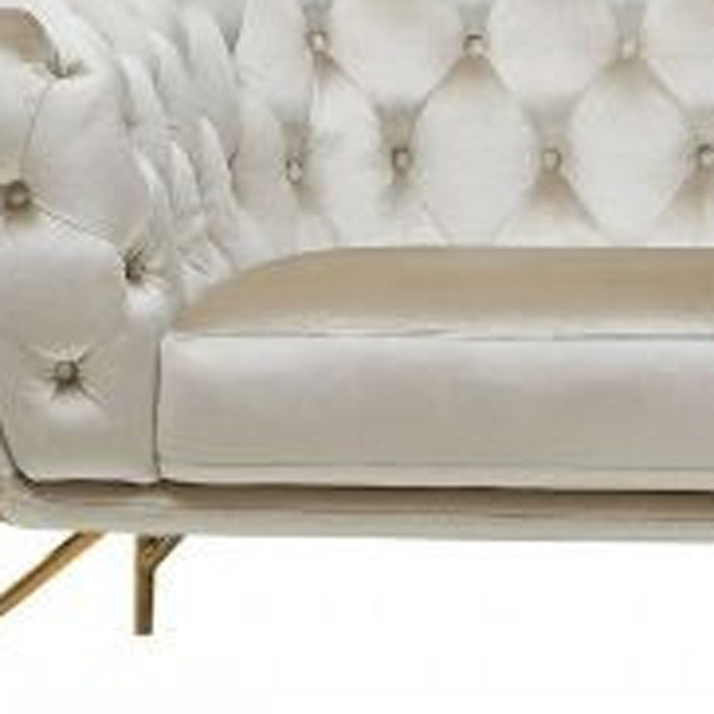 88" Beige Modern Chesterfield Tufted Sofa
