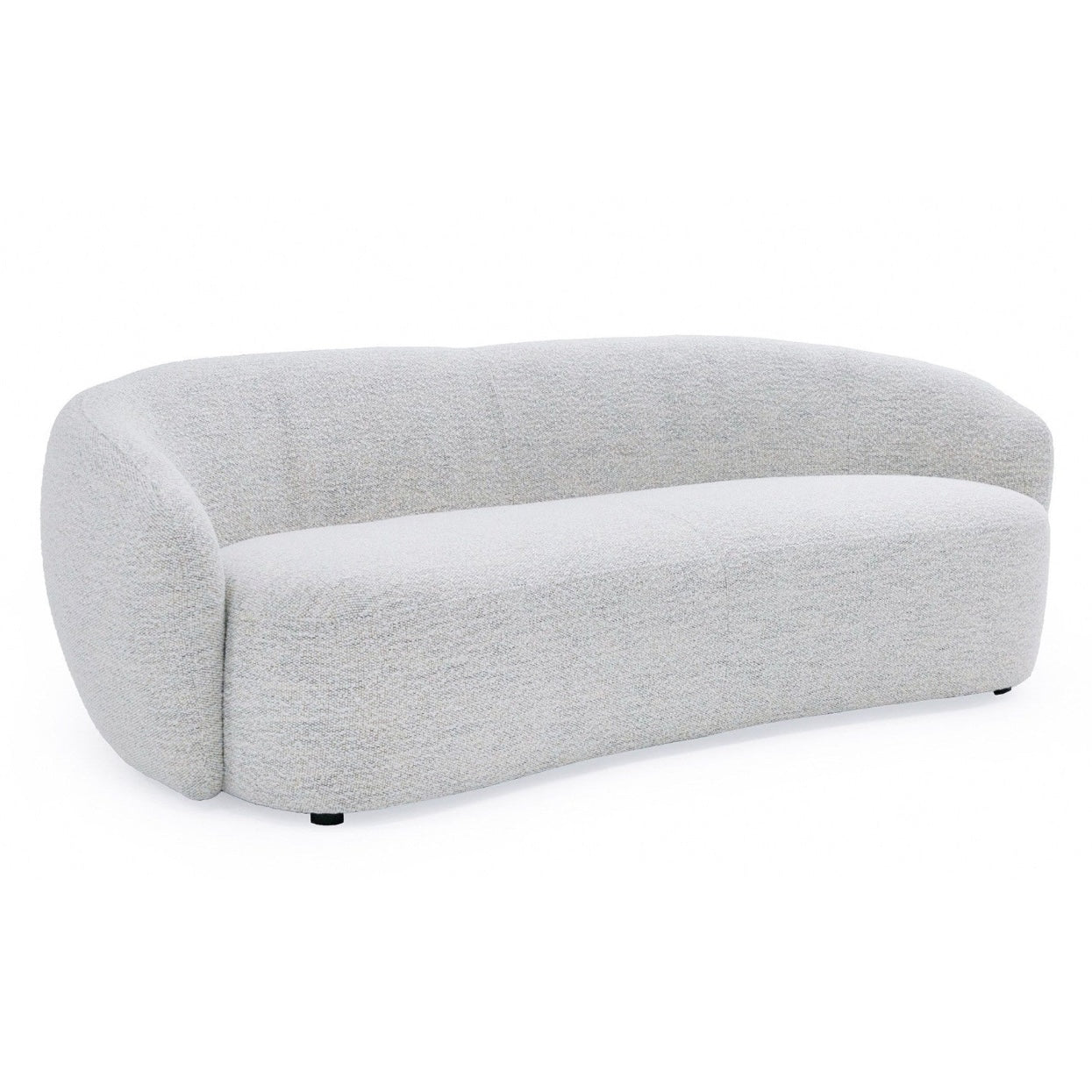 90" White Curved Modern Sofa