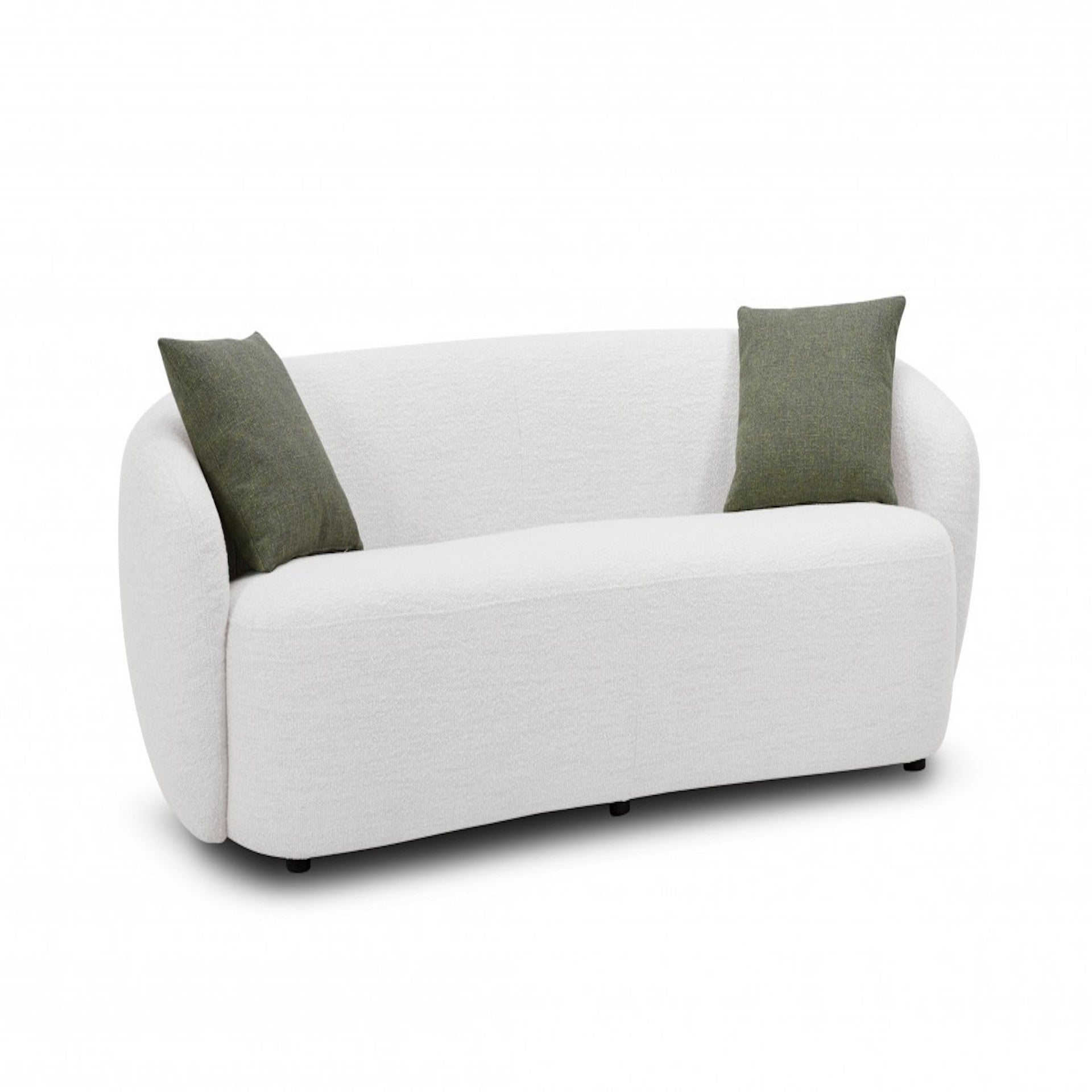 90" White Curved Modern Sofa