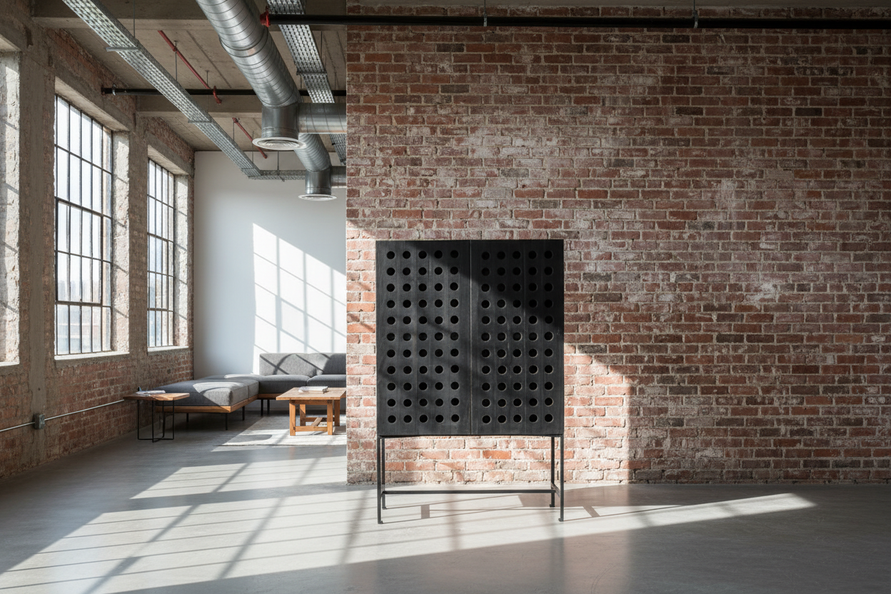 48" Dark Gray Holed Metal Chest