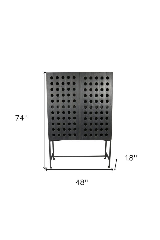 48" Dark Gray Holed Metal Chest