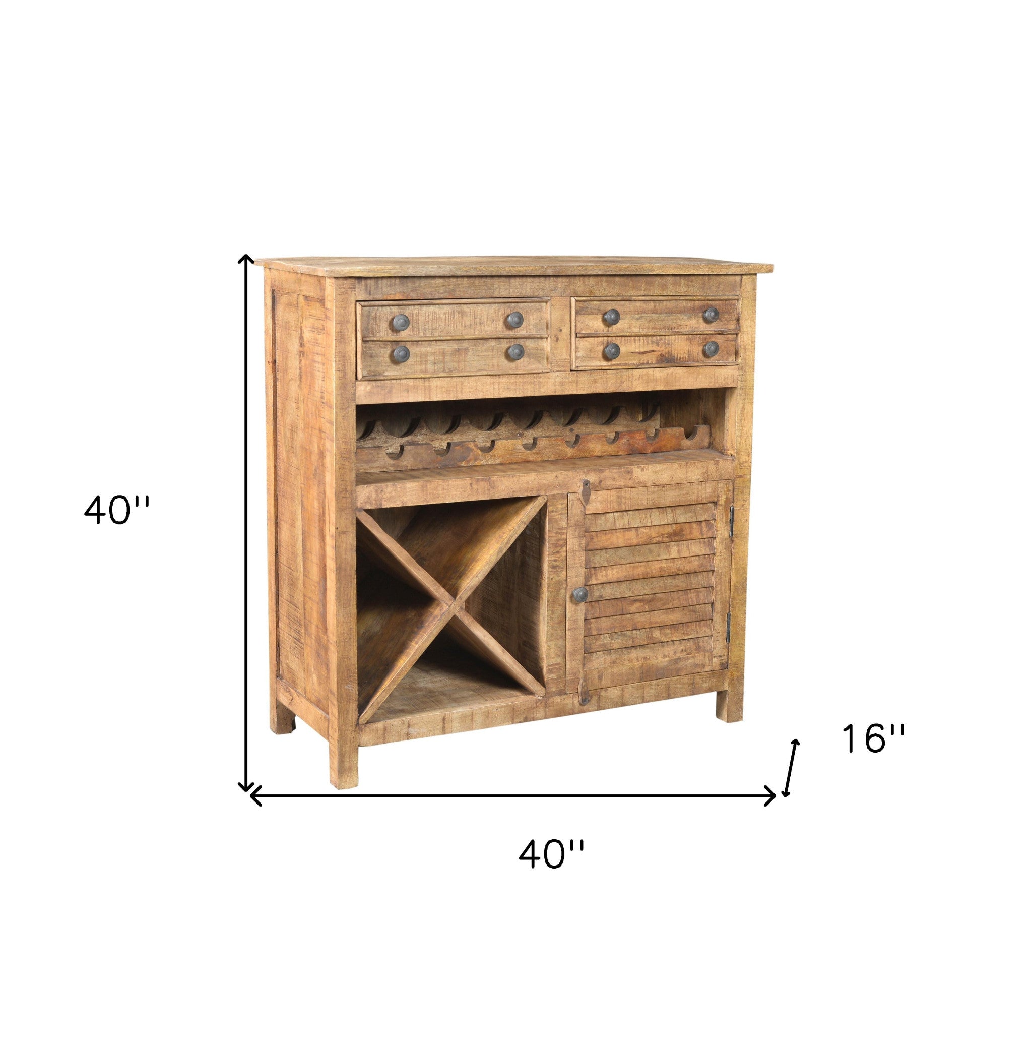 40" Rustic Wine and Bar Cabinet