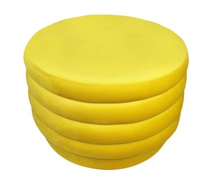 31" Ribbed Velvet Round Ottoman