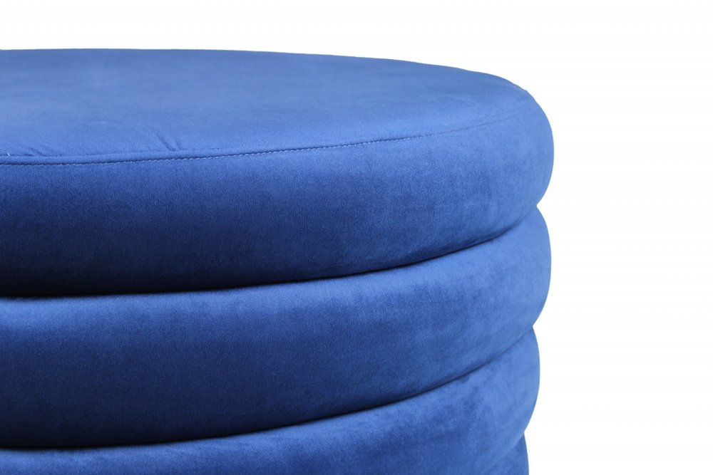 31" Ribbed Velvet Round Ottoman
