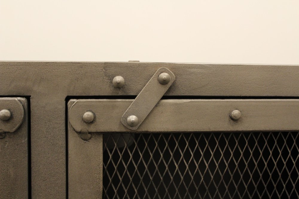 72" Dark Gray Industrial Enclosed TV Stand