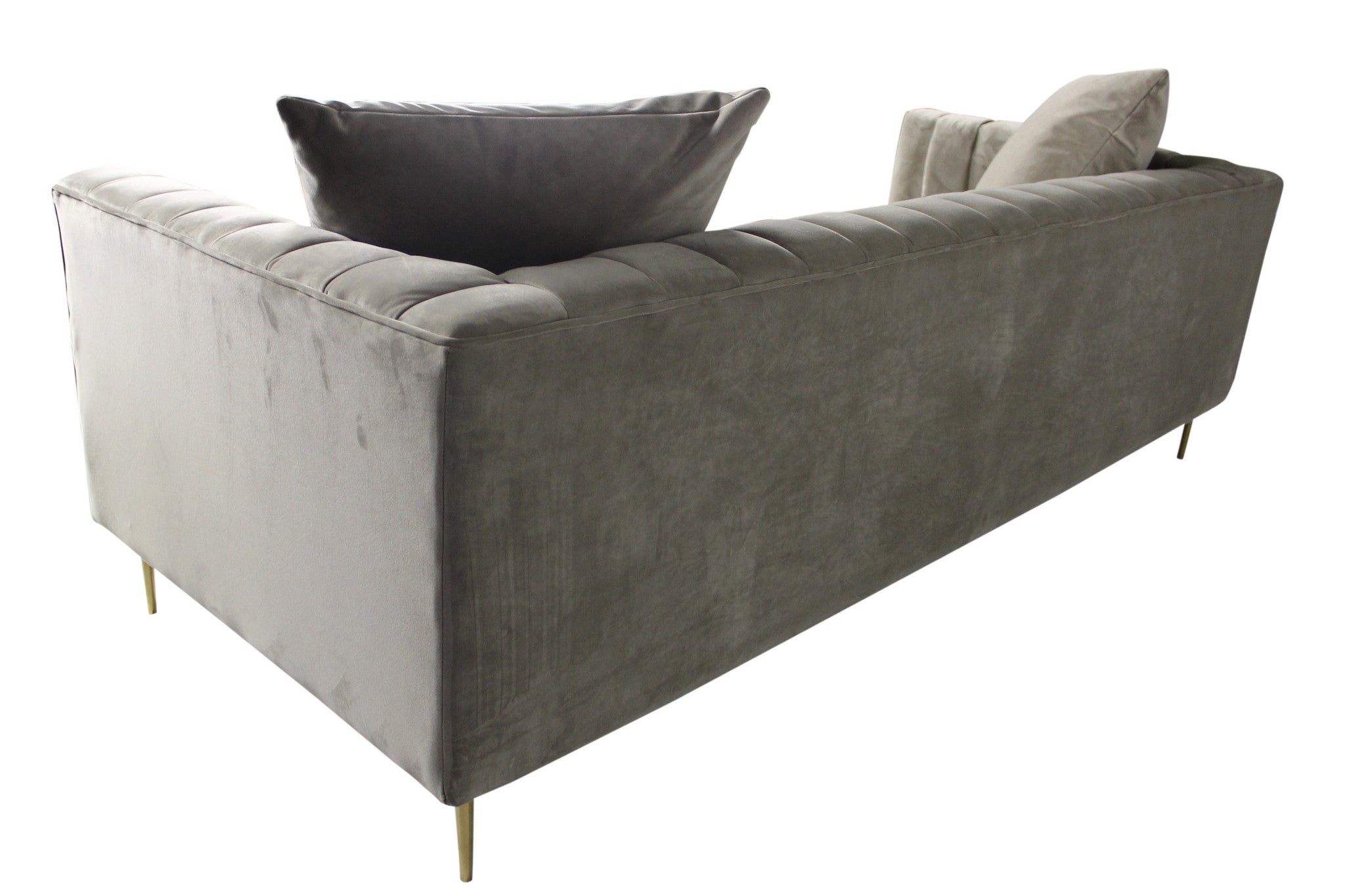 90" Velvet and Gold Tuxedo Sofa