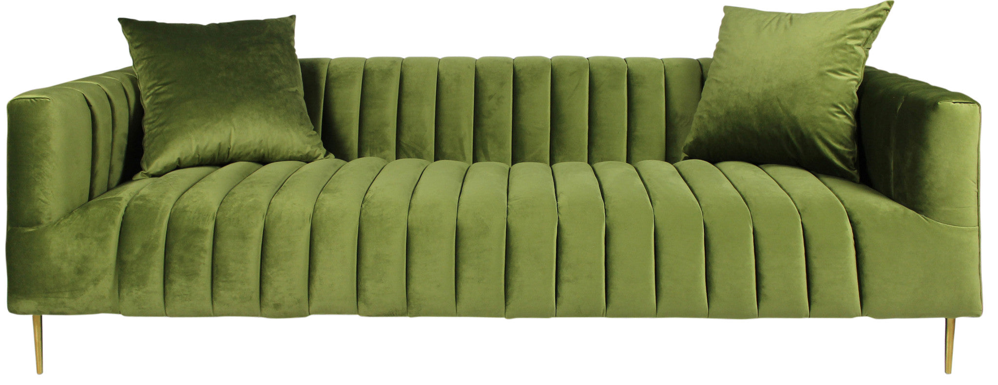 90" Velvet and Gold Tuxedo Sofa