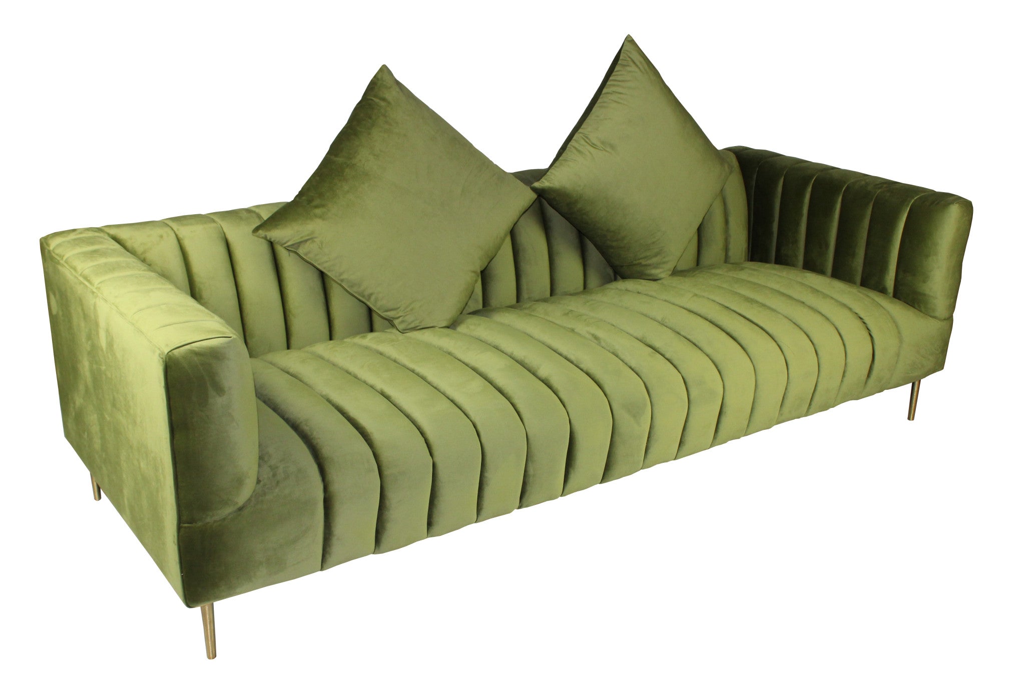 90" Velvet and Gold Tuxedo Sofa