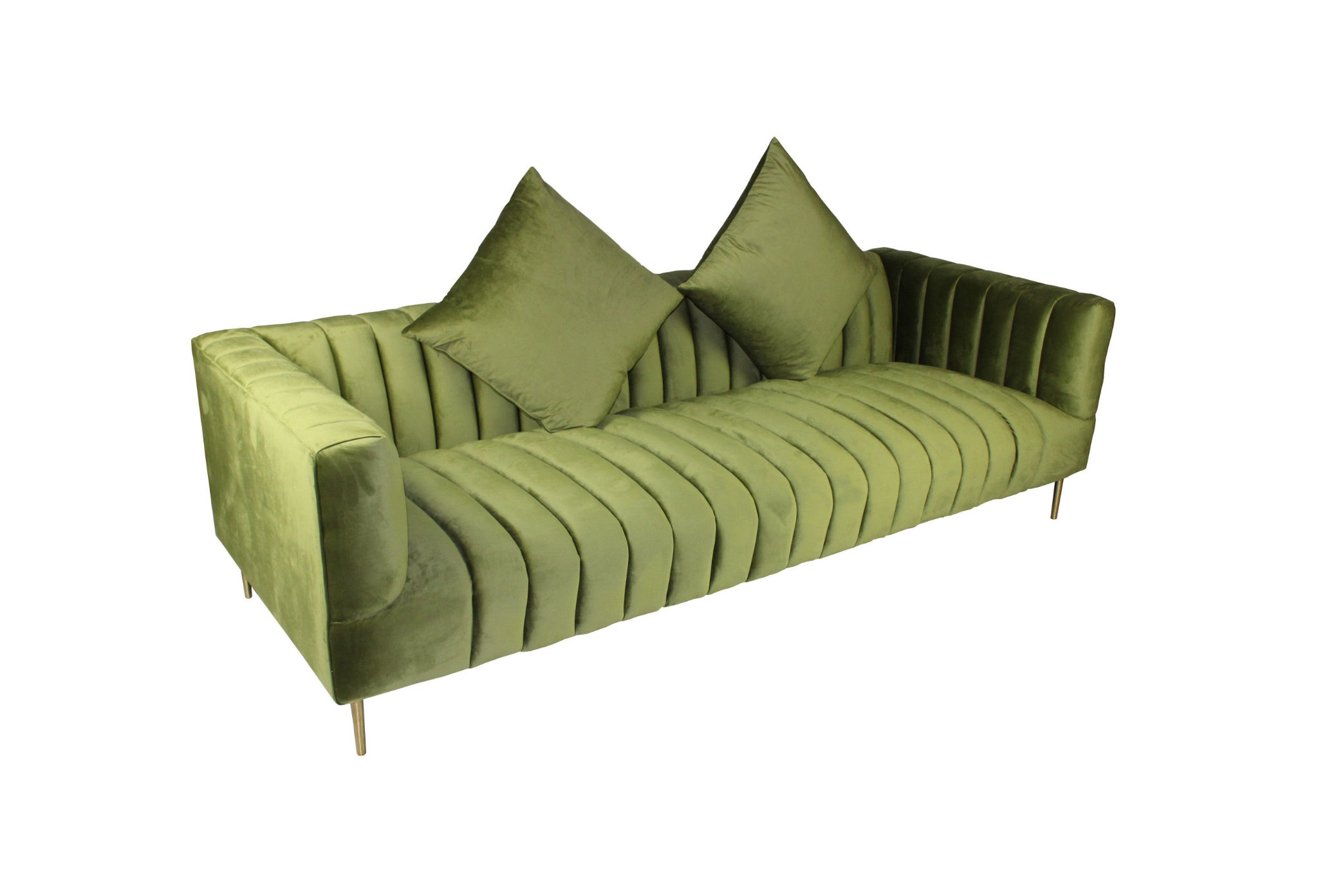 90" Velvet and Gold Tuxedo Sofa