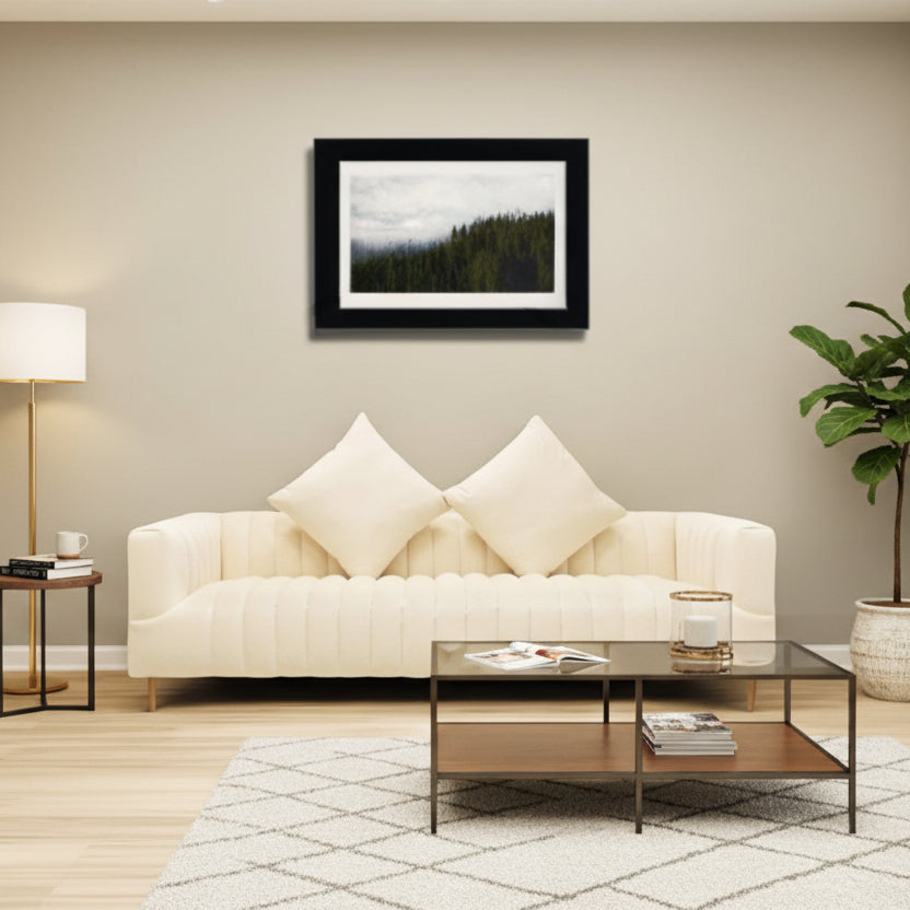 90" Velvet and Gold Tuxedo Sofa