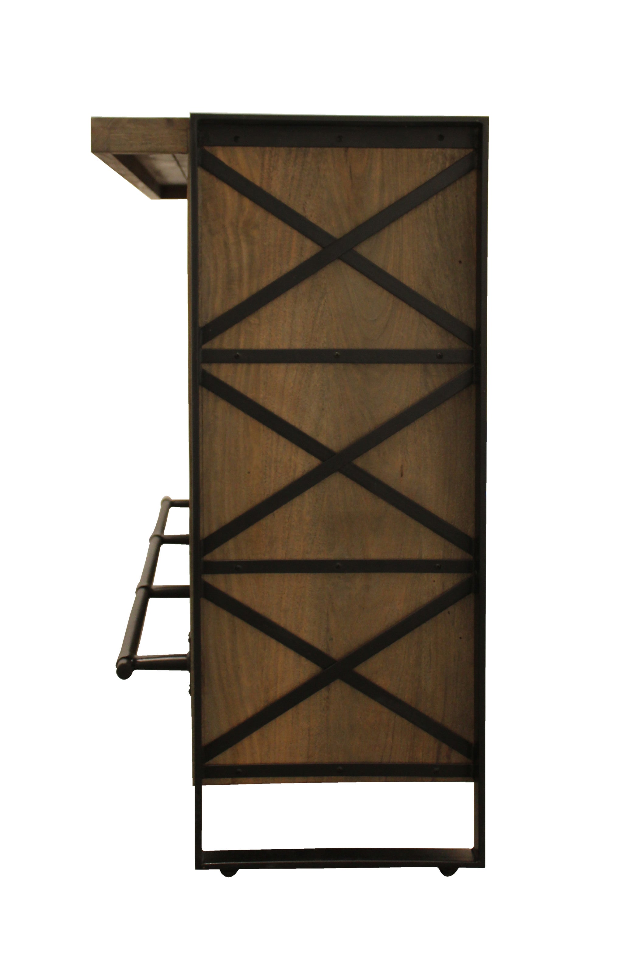 55" Brown Wine and Drawer Storage Console