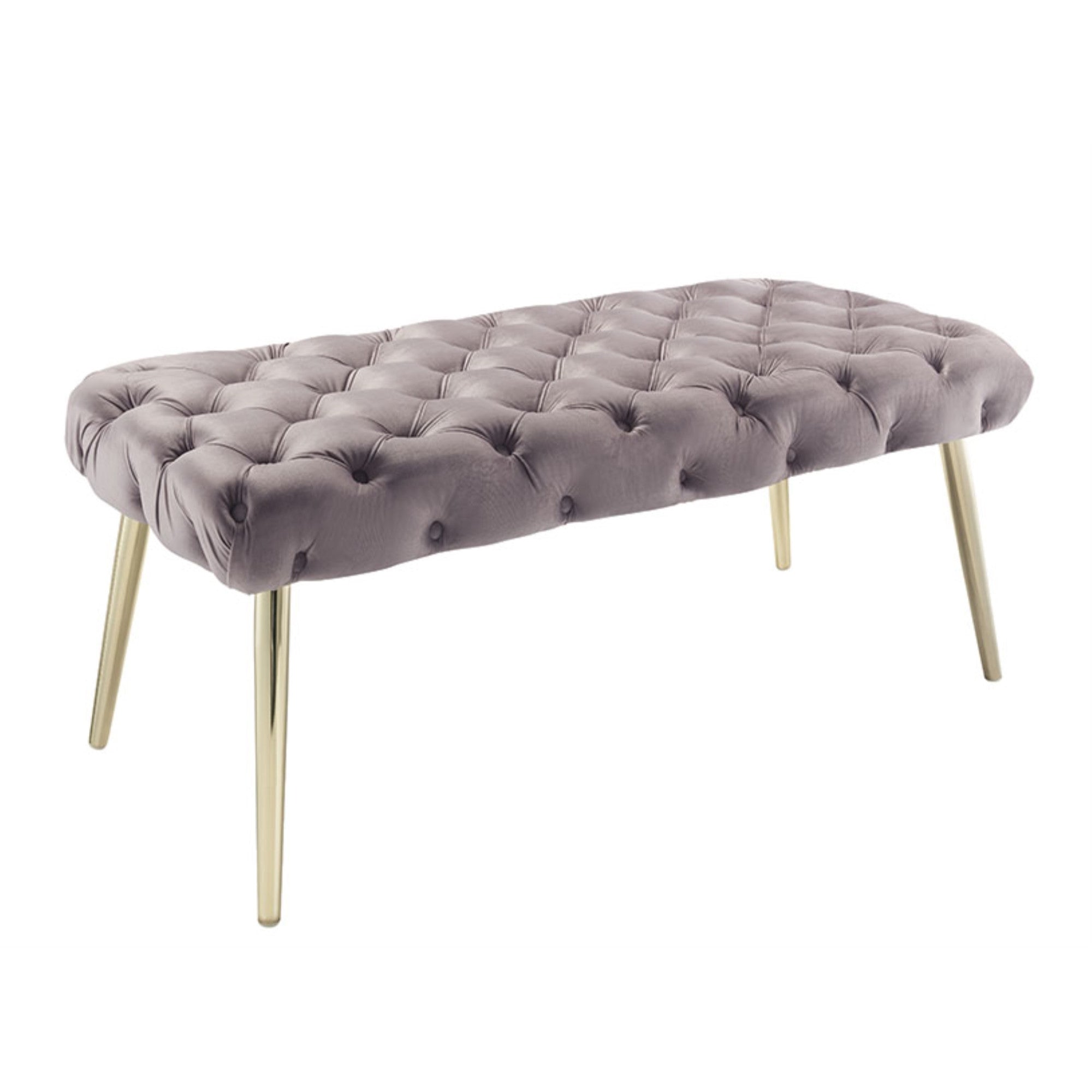 48" Velvet Tufted Deco Flat Bench