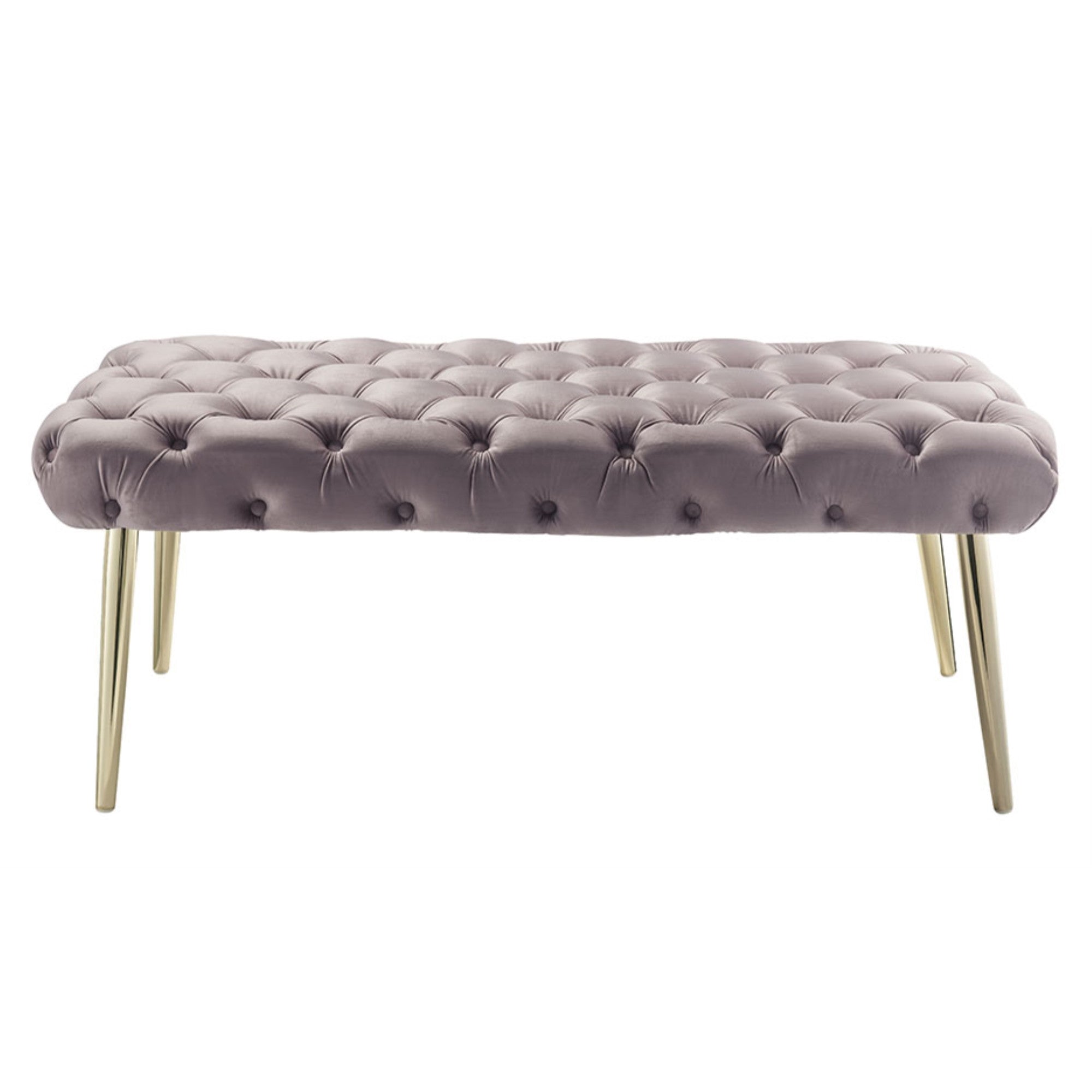 48" Velvet Tufted Deco Flat Bench