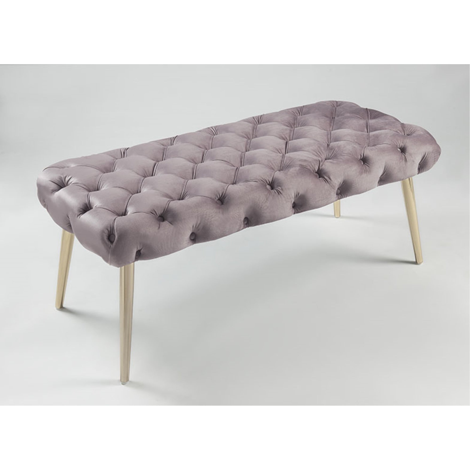 48" Velvet Tufted Deco Flat Bench