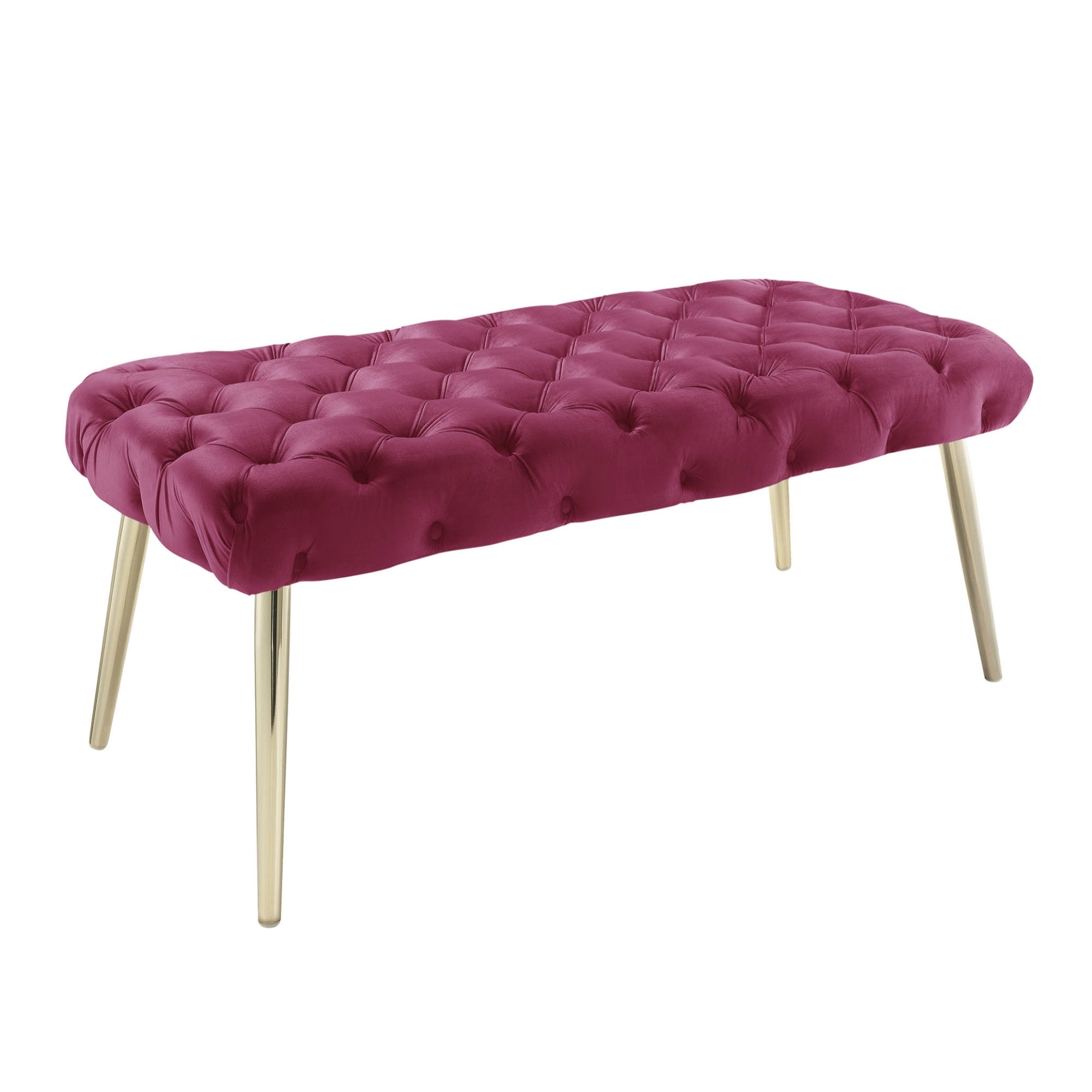 48" Velvet Tufted Deco Flat Bench