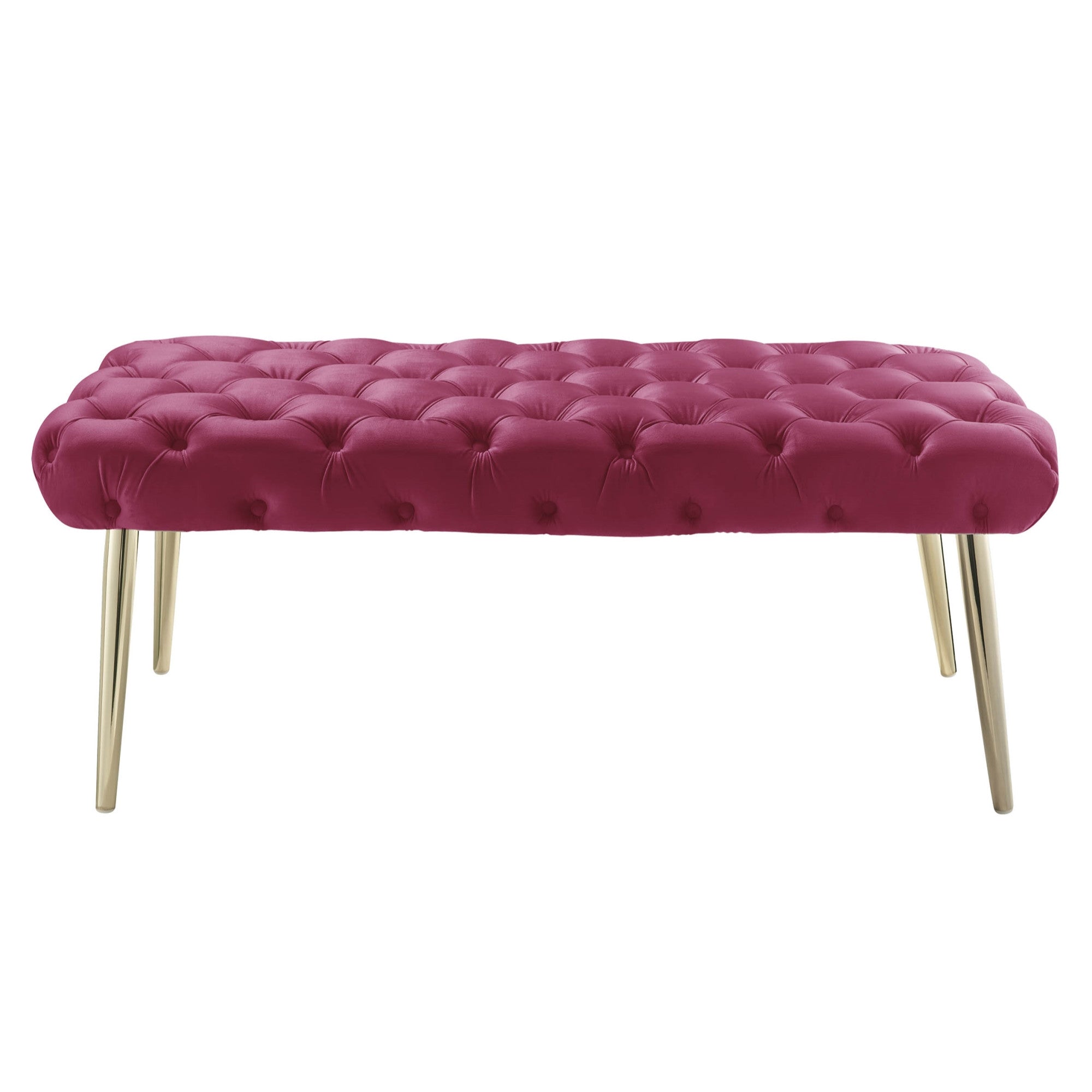 48" Velvet Tufted Deco Flat Bench