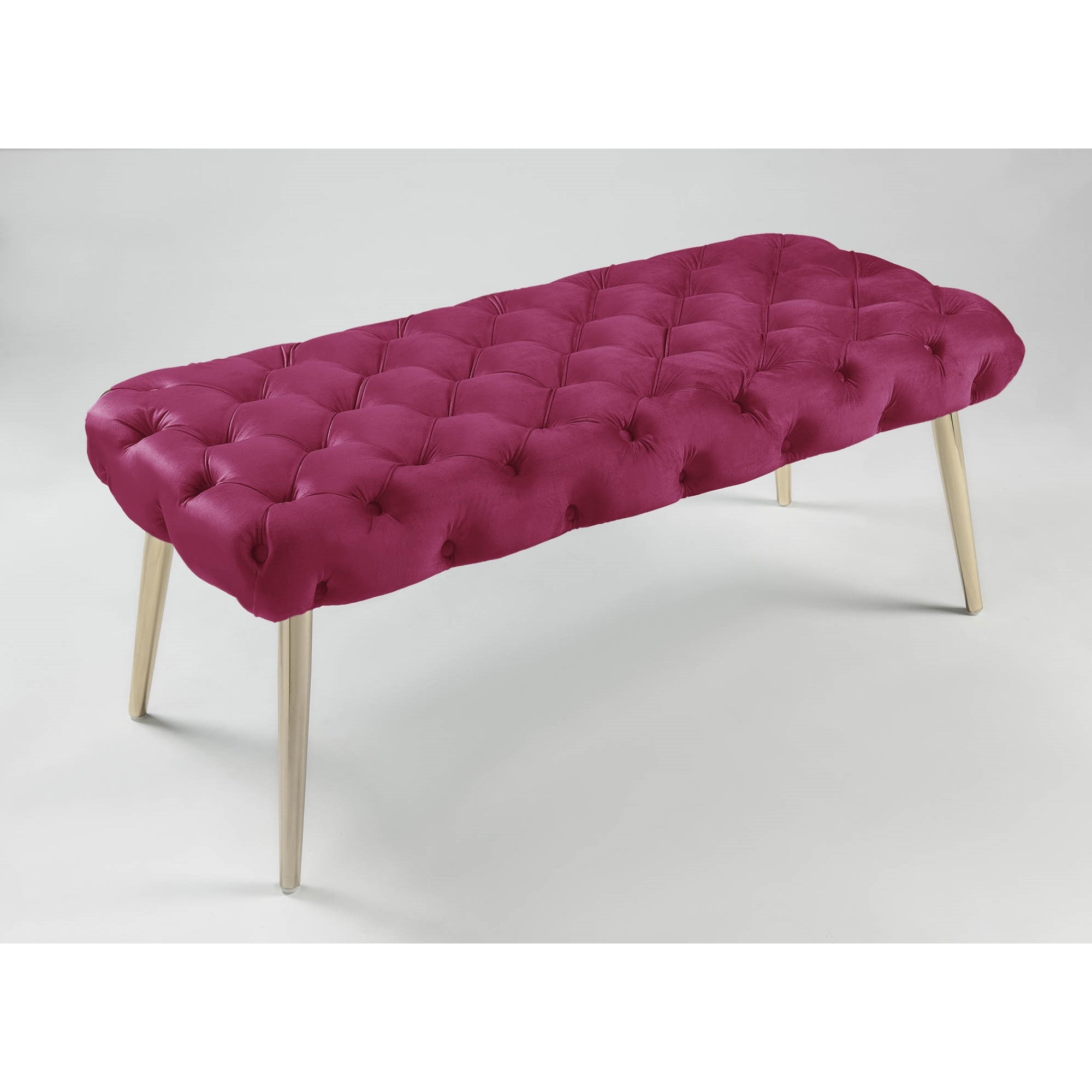 48" Velvet Tufted Deco Flat Bench