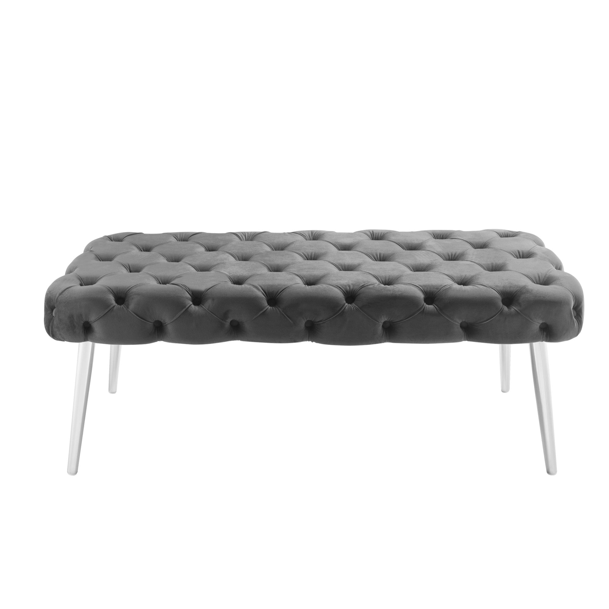 48" Velvet Tufted Deco Flat Bench