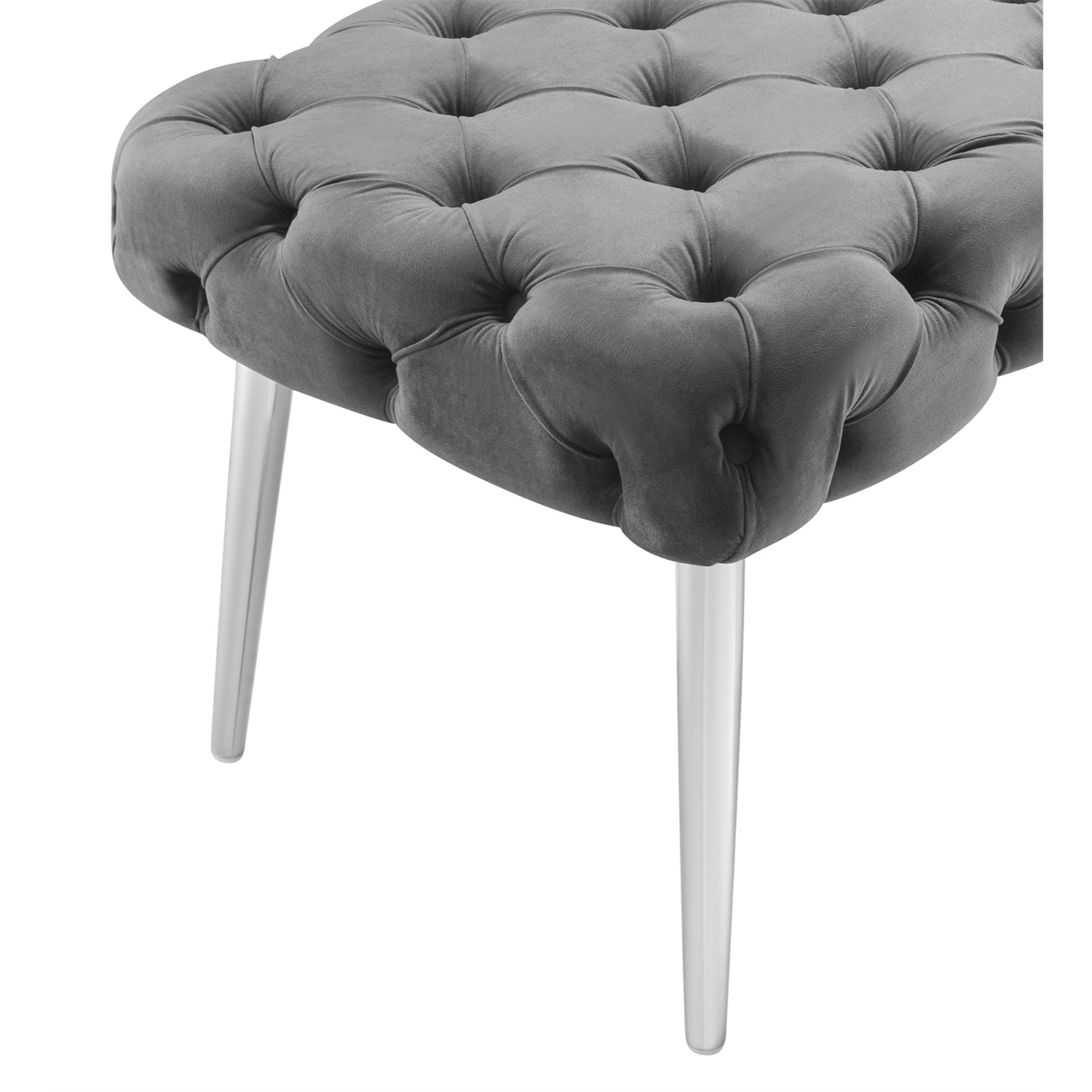 48" Velvet Tufted Deco Flat Bench