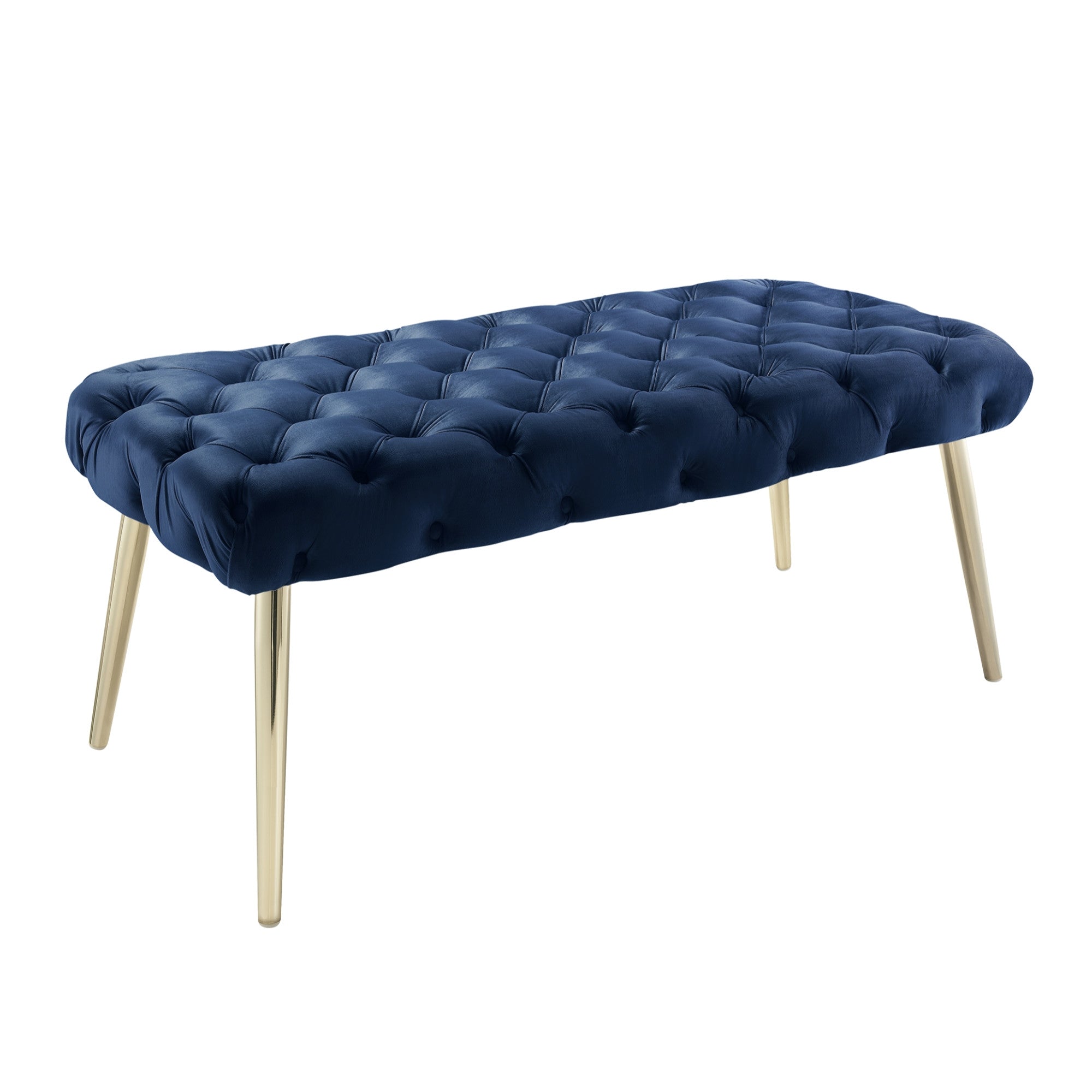 48" Velvet Tufted Deco Flat Bench
