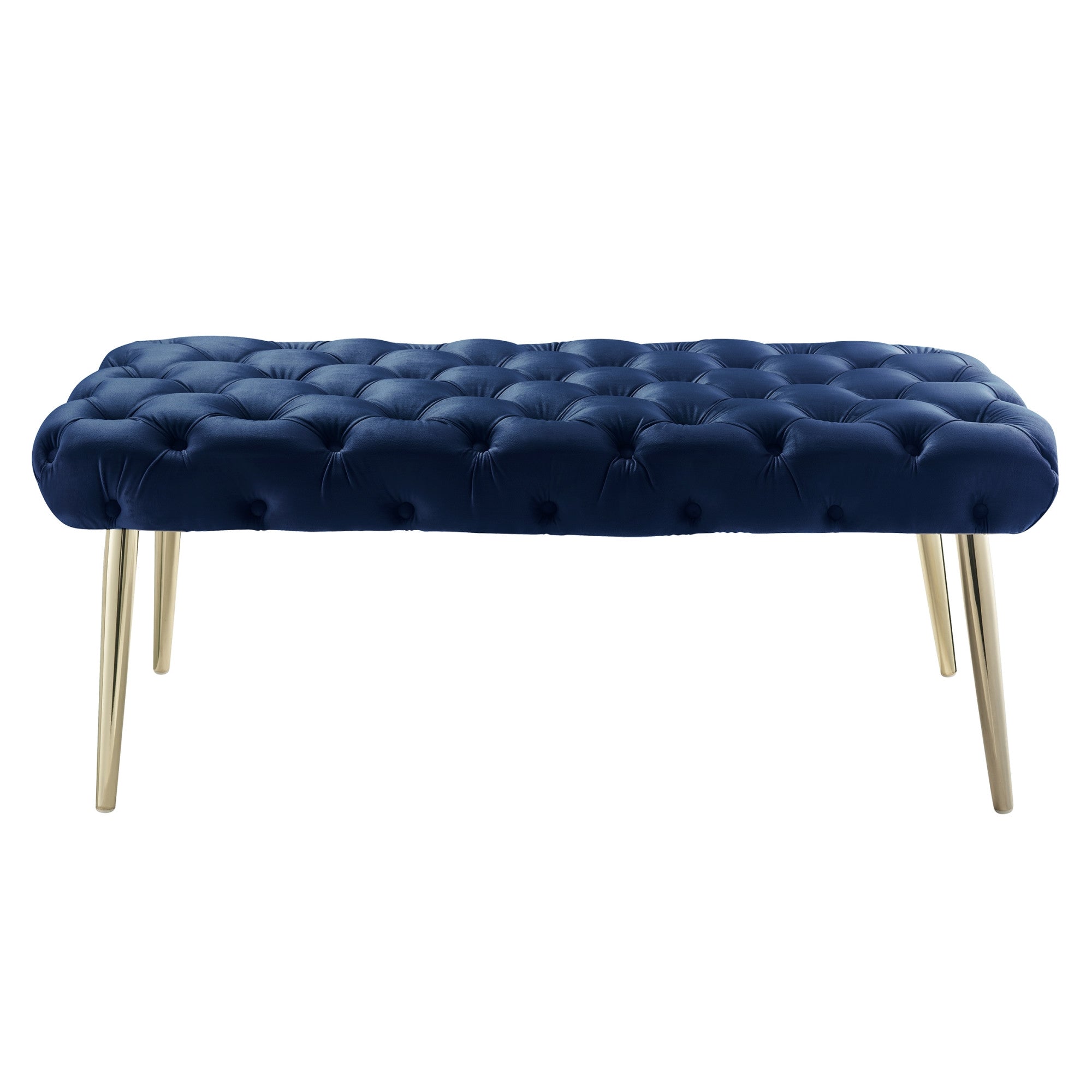 48" Velvet Tufted Deco Flat Bench