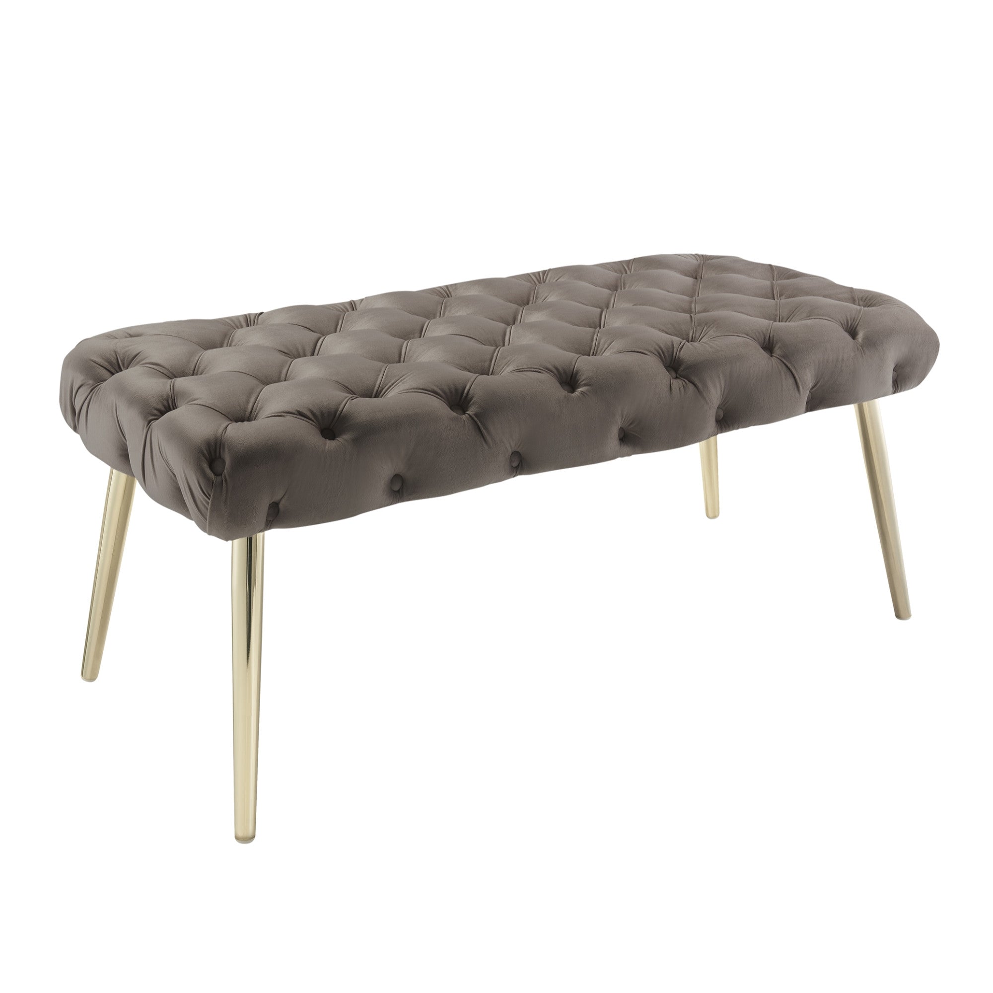 48" Velvet Tufted Deco Flat Bench
