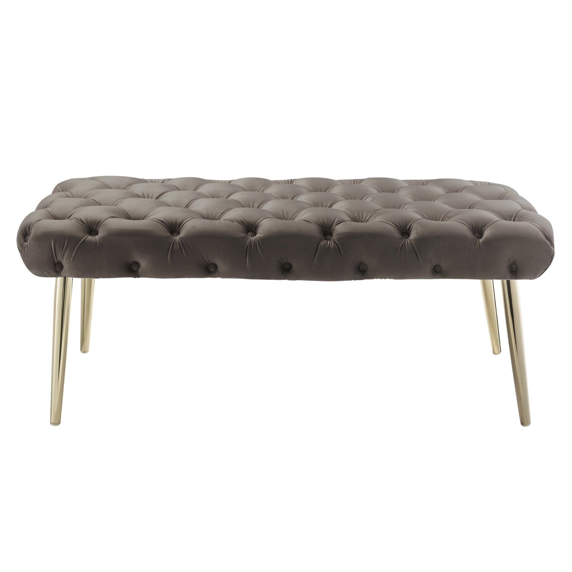 48" Velvet Tufted Deco Flat Bench