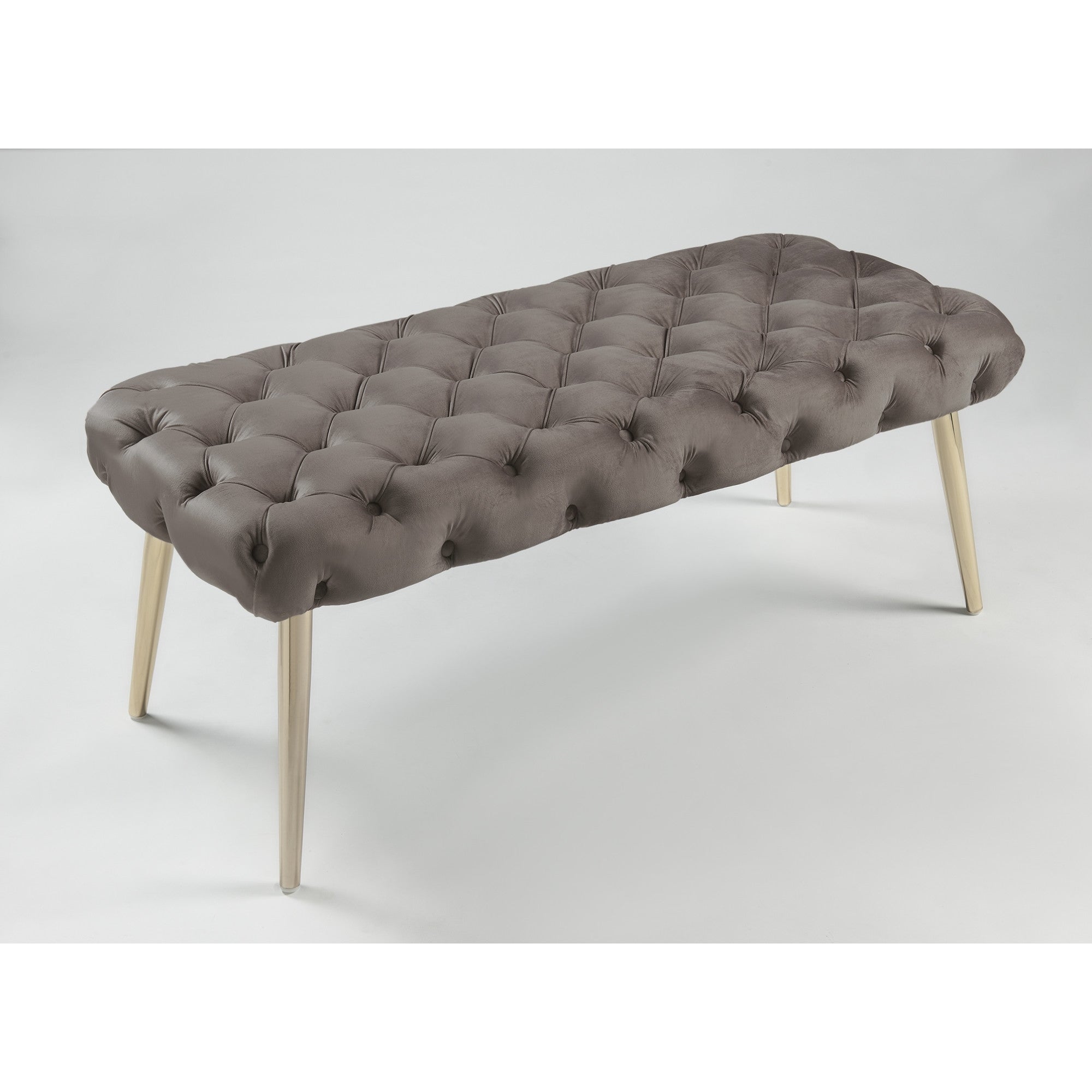 48" Velvet Tufted Deco Flat Bench