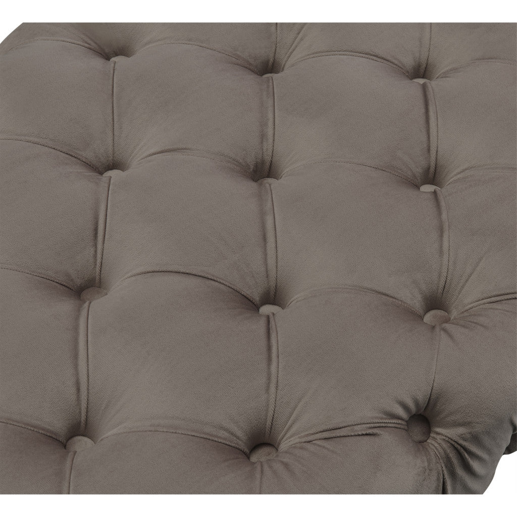 48" Velvet Tufted Deco Flat Bench