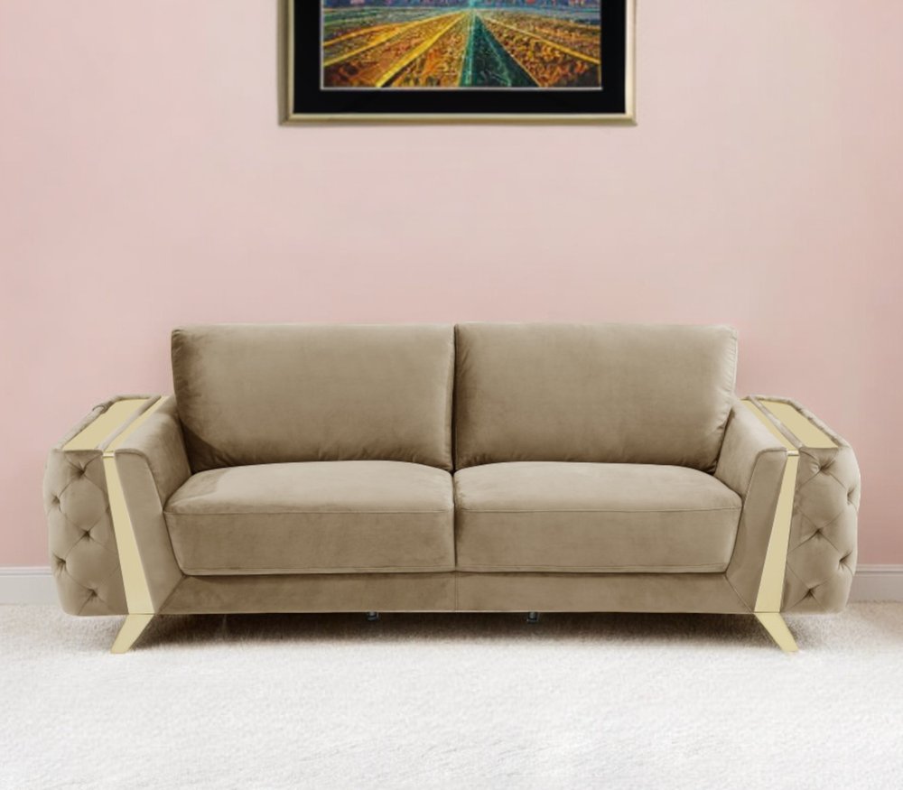 90" Contemporary Velvet Tufted Club Sofa