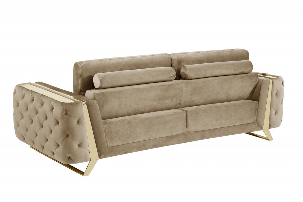 90" Contemporary Velvet Tufted Club Sofa
