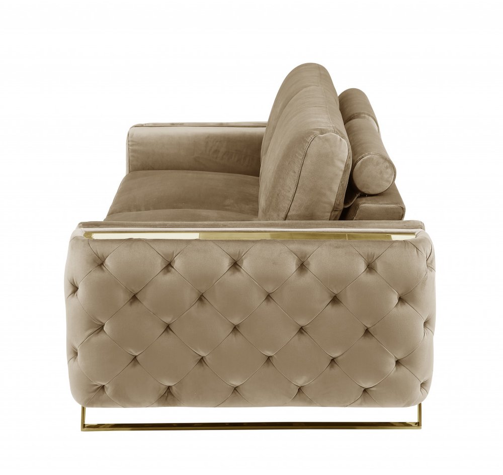 90" Contemporary Velvet Tufted Club Sofa