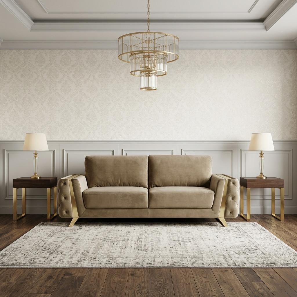 90" Contemporary Velvet Tufted Club Sofa