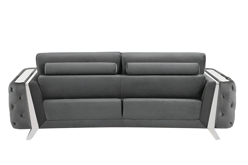 90" Contemporary Velvet Tufted Club Sofa