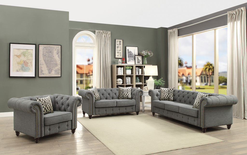 45" Brown Tufted Chesterfield Chair