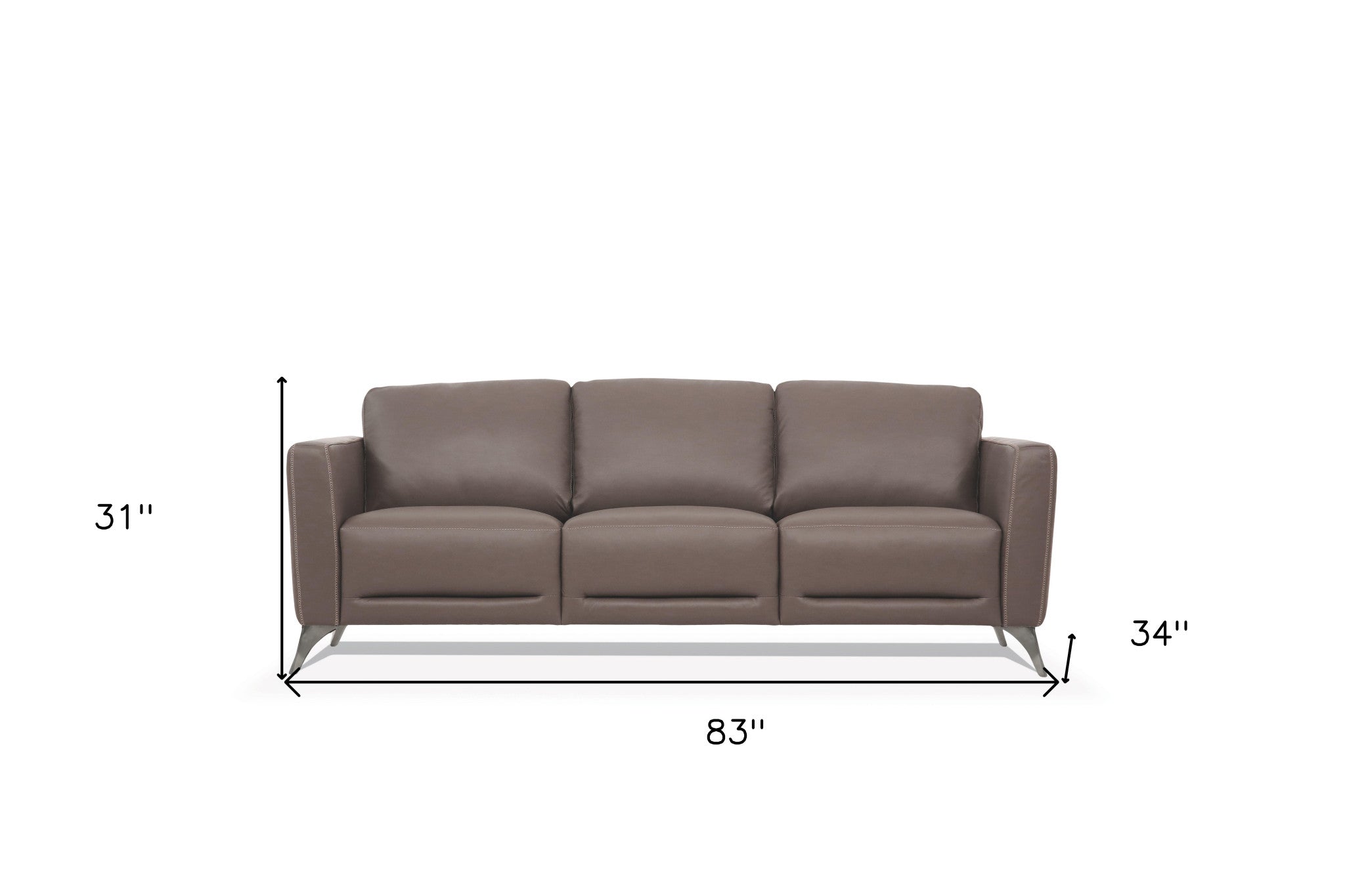 83" Contemporary Leather Sofa