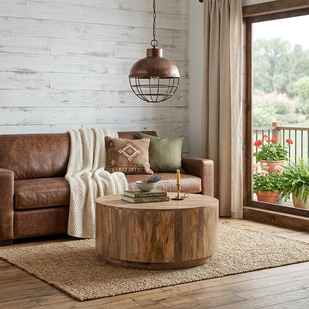 42" Wood Round Coffee Table