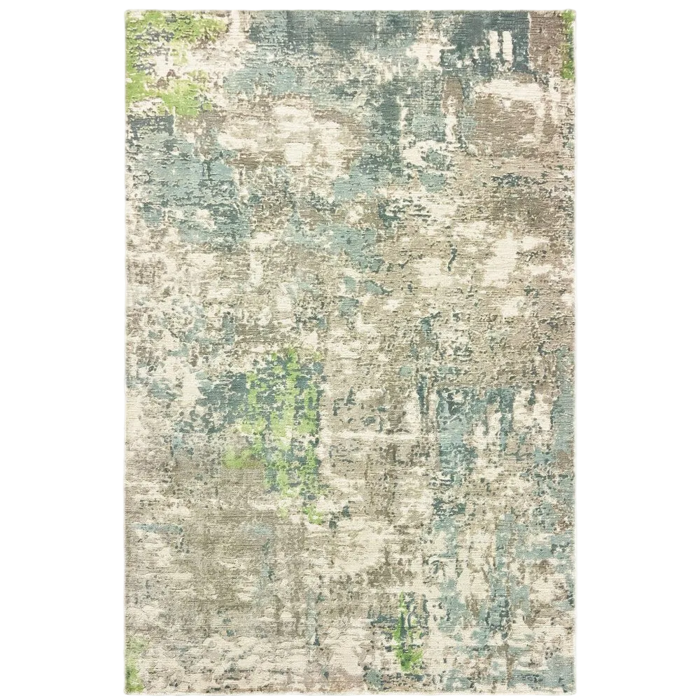 Blue and Green Abstract Area Rug