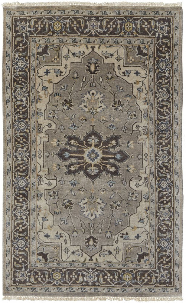 2' x 8' Beige, Blue and Gray Medallion Runner Rug
