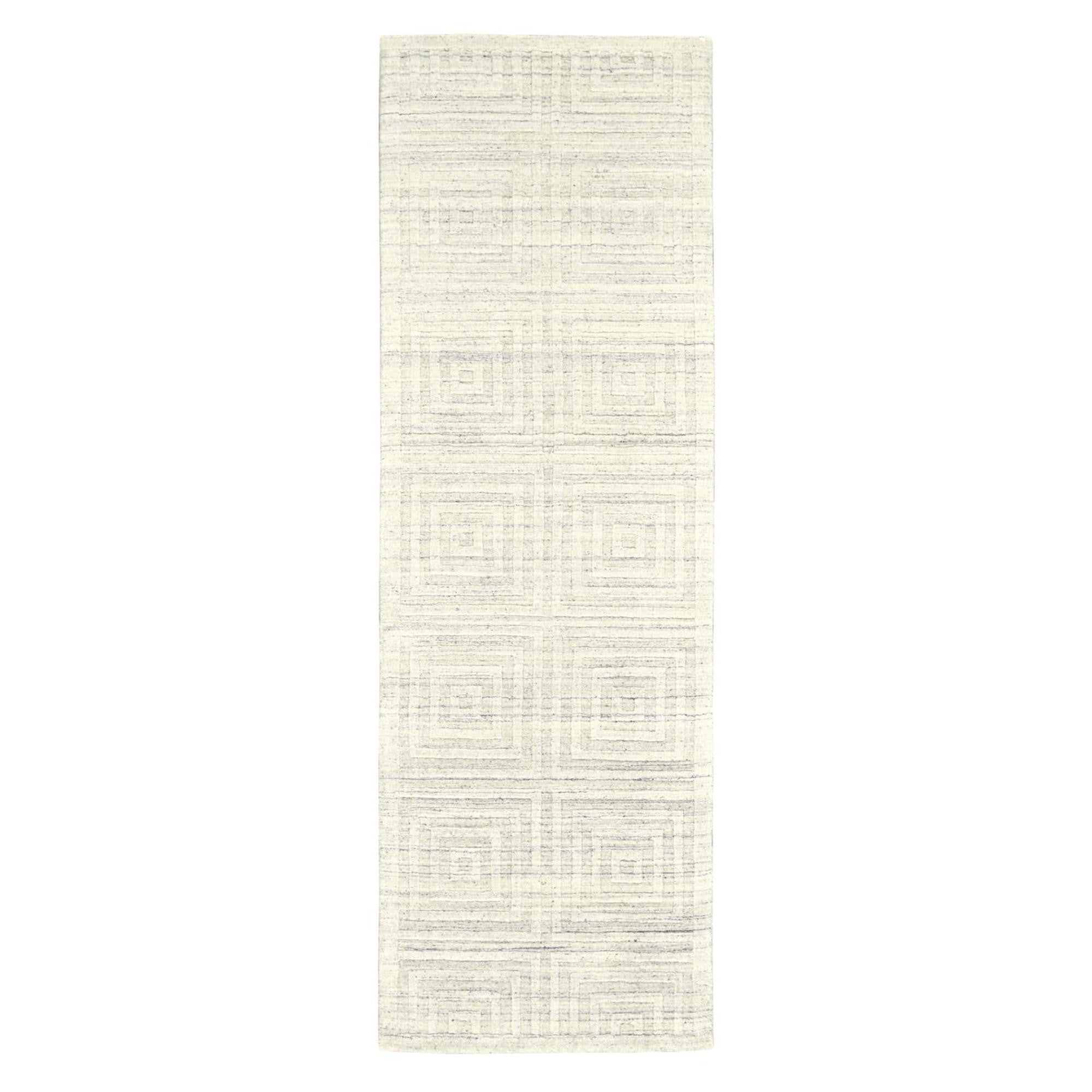 2' x 8' Ivory Geometric Runner Rug