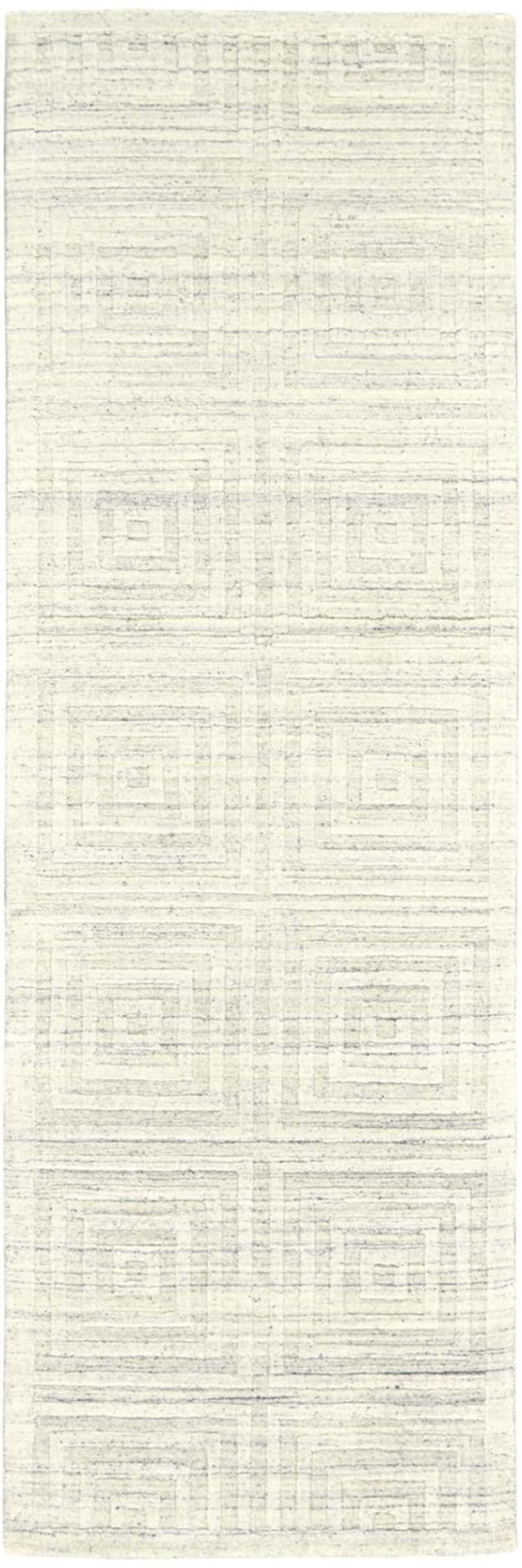 2' x 8' Ivory Geometric Runner Rug