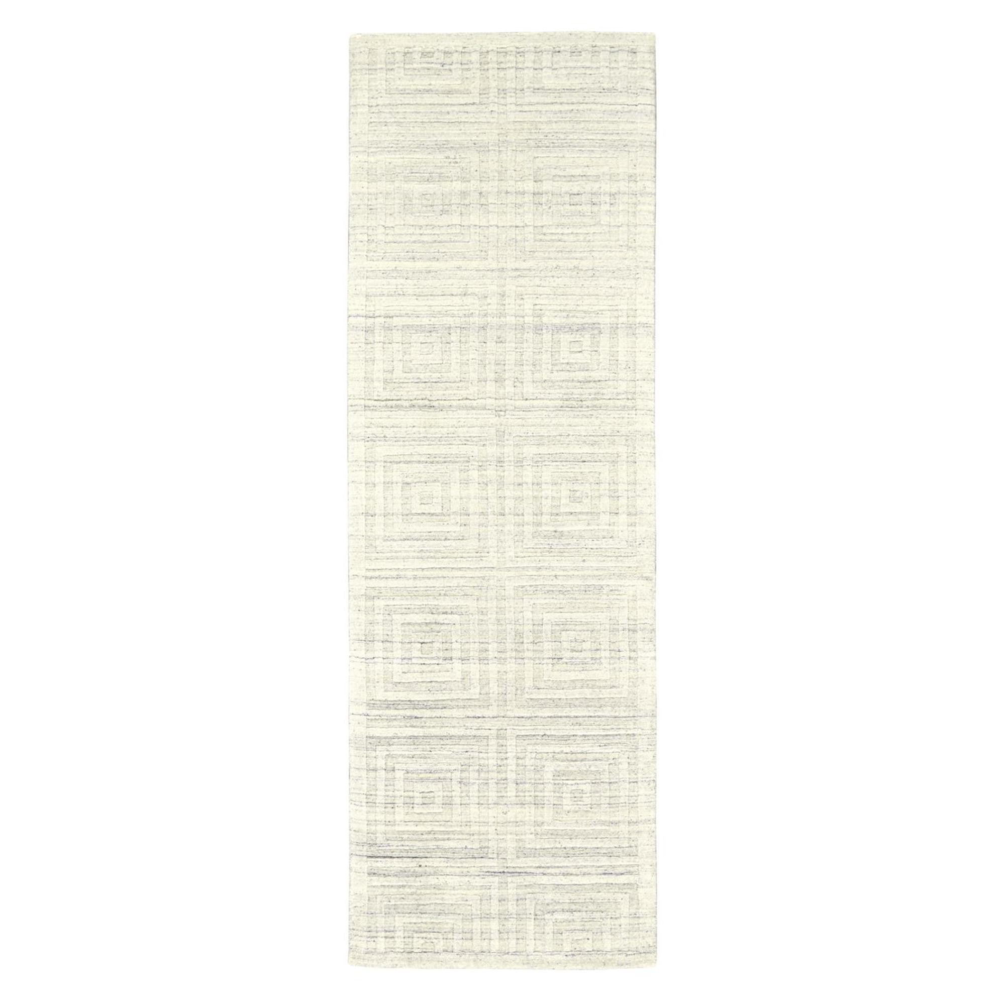 2' x 8' Ivory Geometric Runner Rug